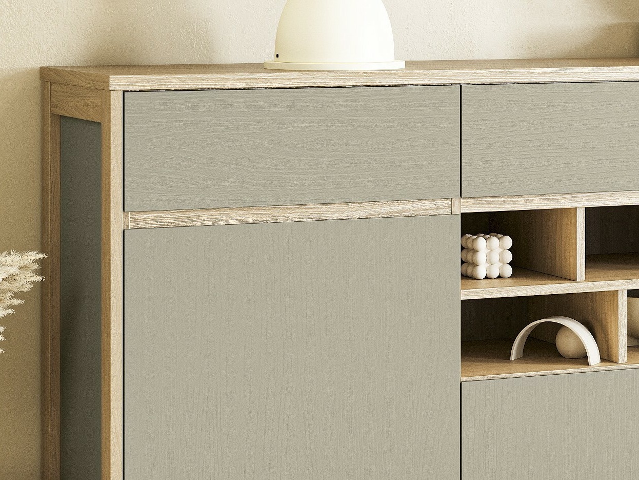 Set ufficio Fermaru 116 (Verde polveroso + Quercia)