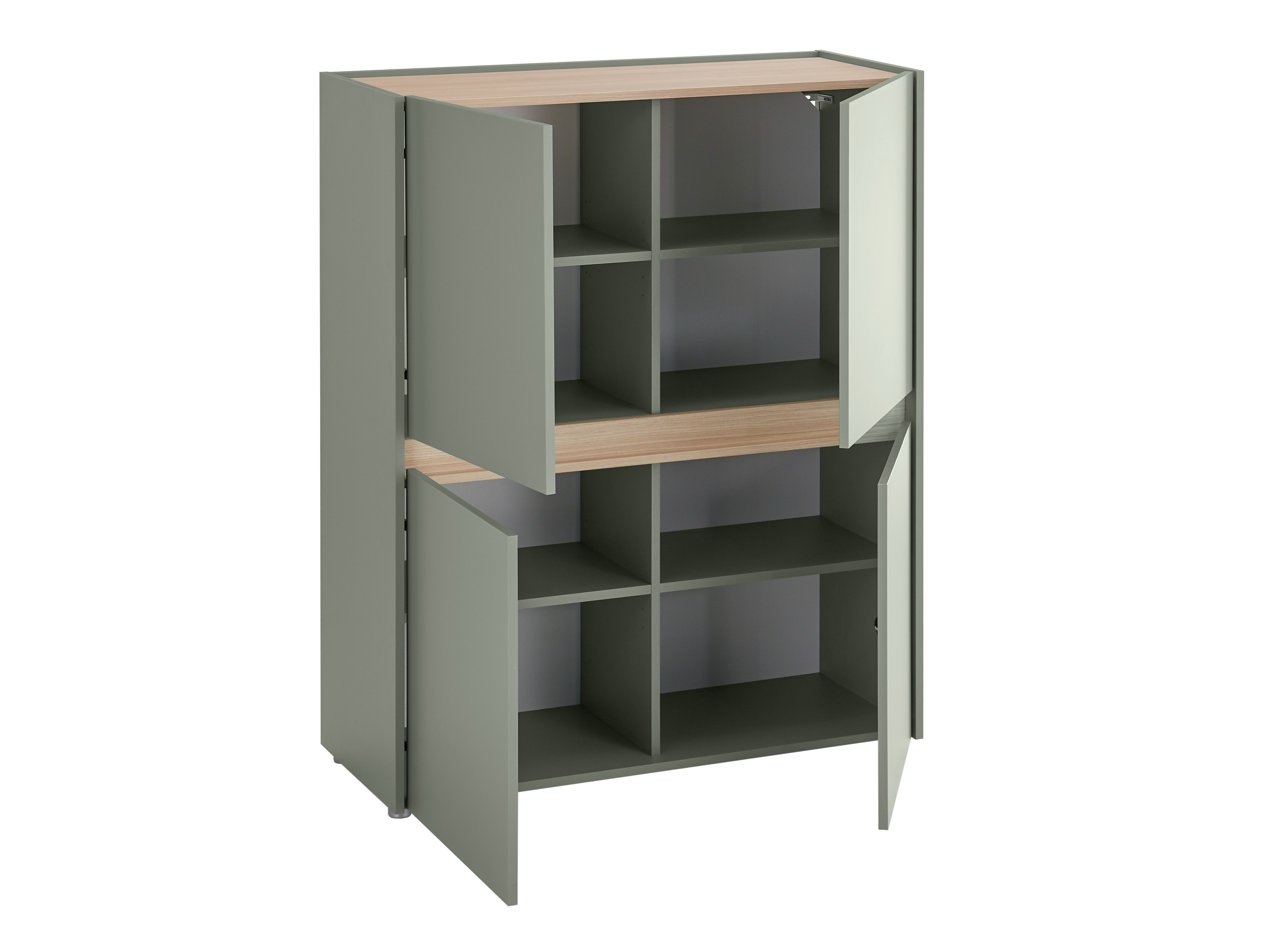 Parete attrezzata Elbsori 127 (Verde + Quercia)