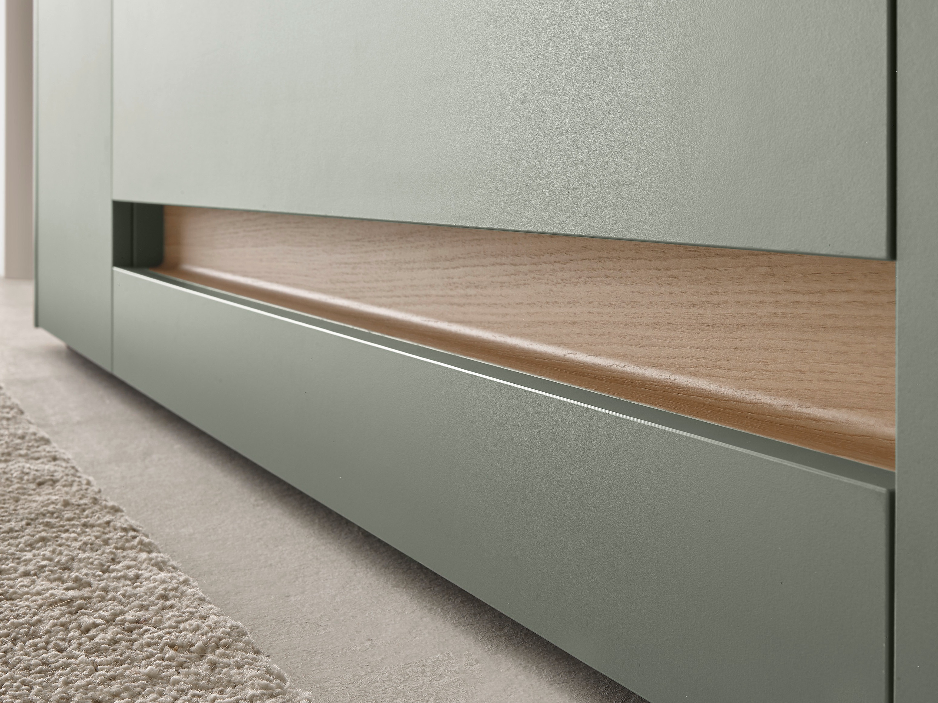 Parete attrezzata Elbsori 130 (Verde + Quercia)