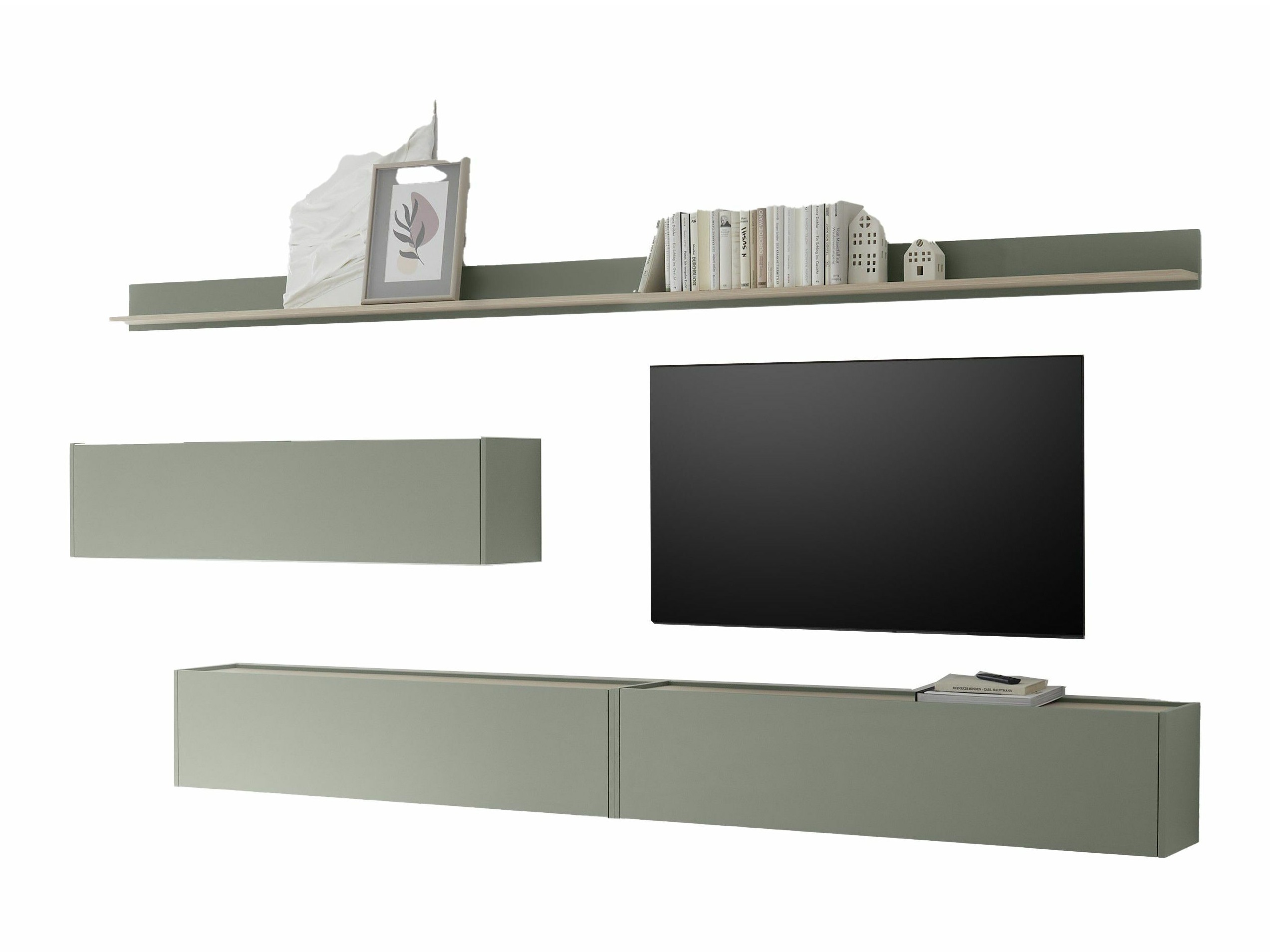 Parete attrezzata Elbsori 142 (Verde + Quercia)