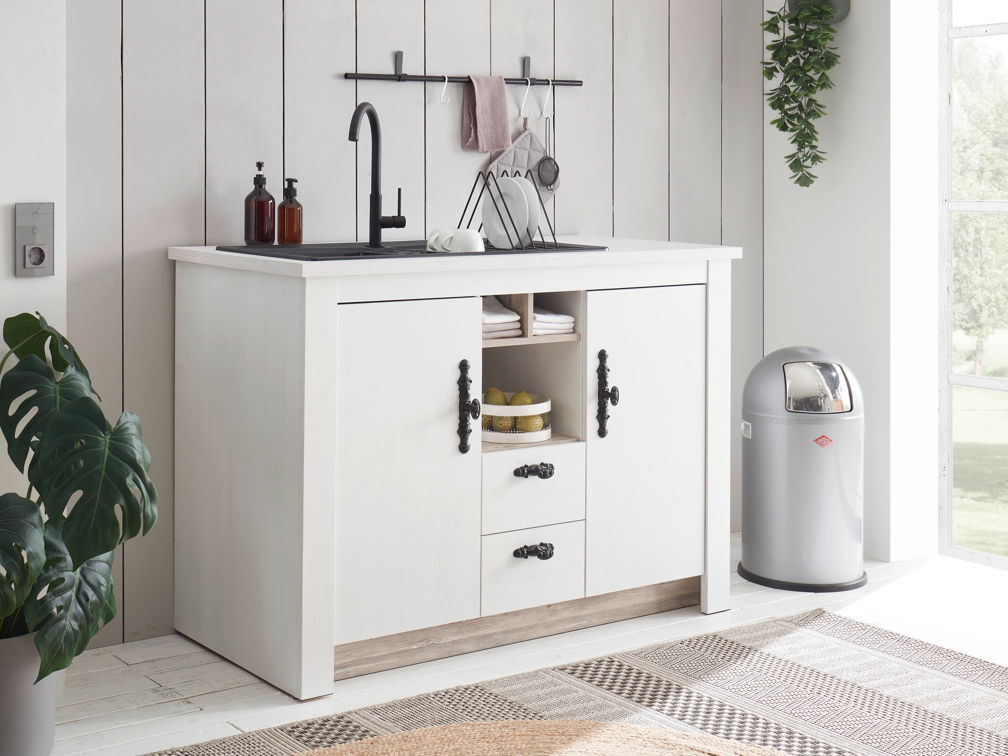 Mobile componibile con cassetto e ante Flora 100