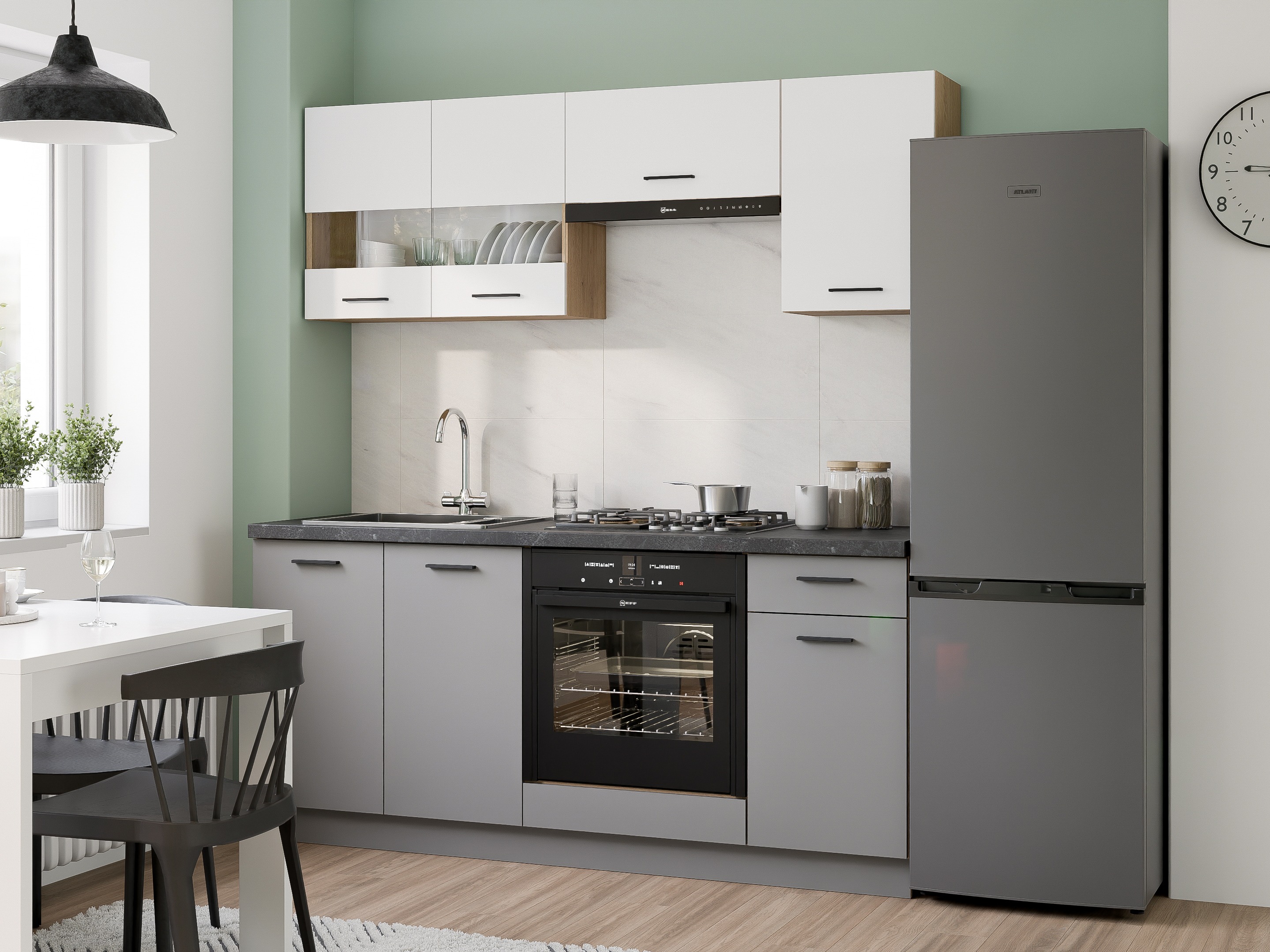 Set da cucina modulare Ati White Grey 117