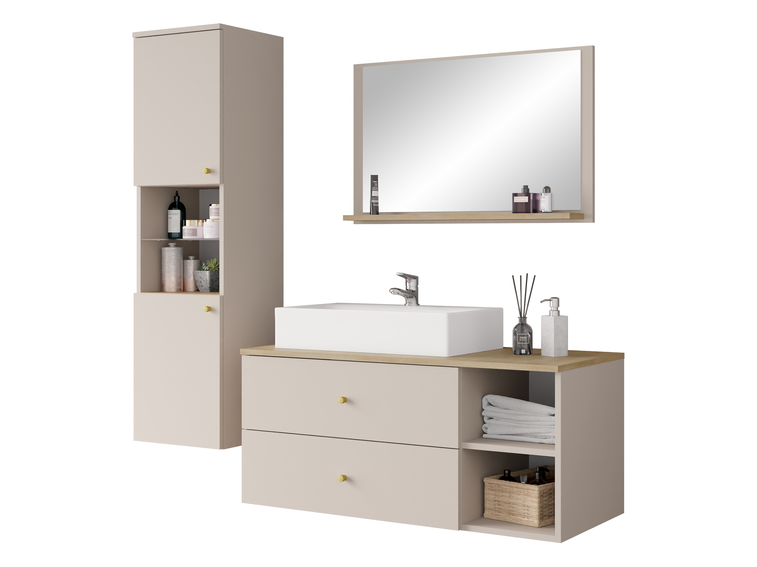 Set bagno Salus II (Cachemire + Quercia)