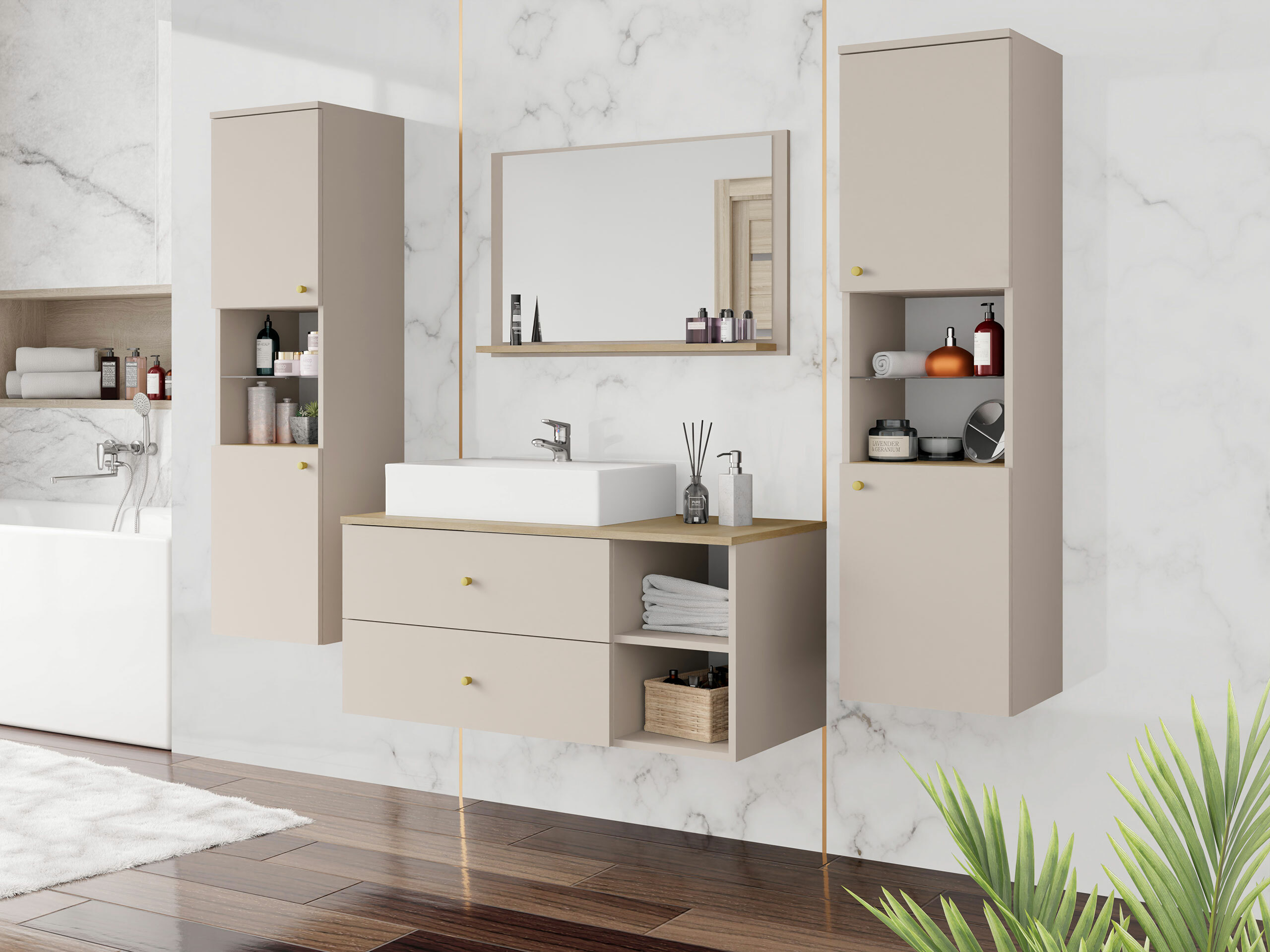 Set bagno Salus III (Cachemire + Quercia)