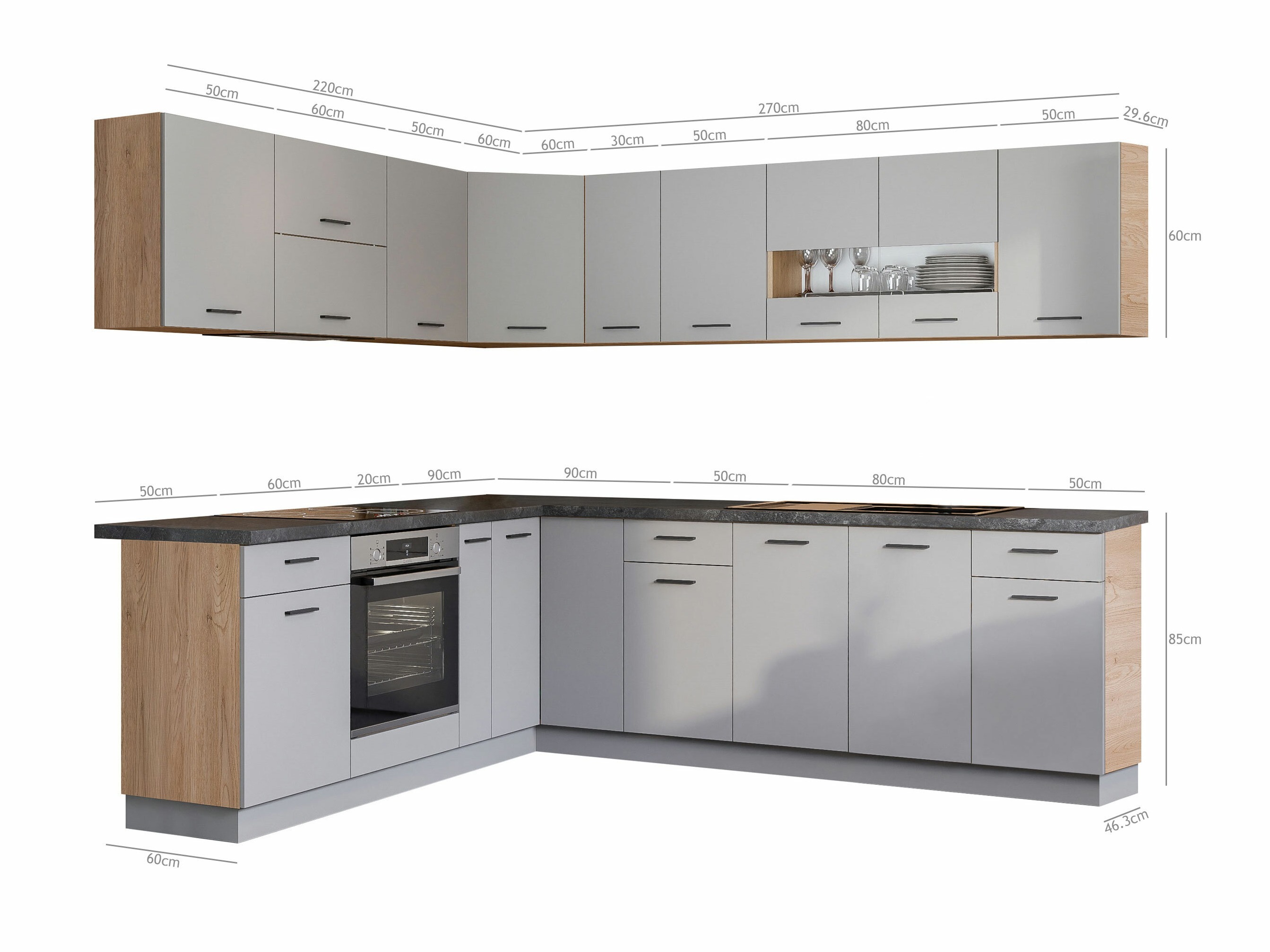 Set da cucina modulare Ati Grey 131