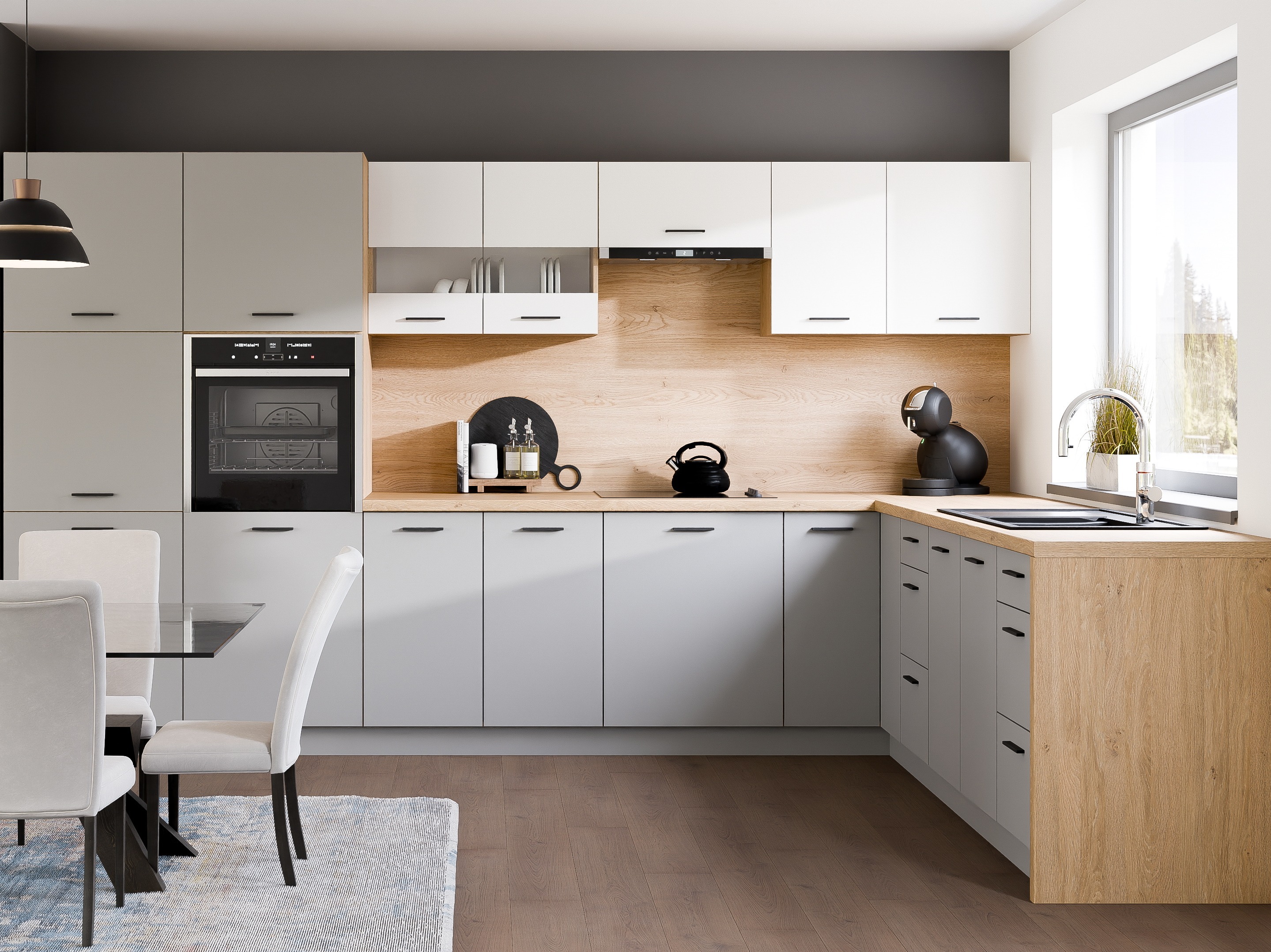 Set da cucina modulare Ati White Grey 118