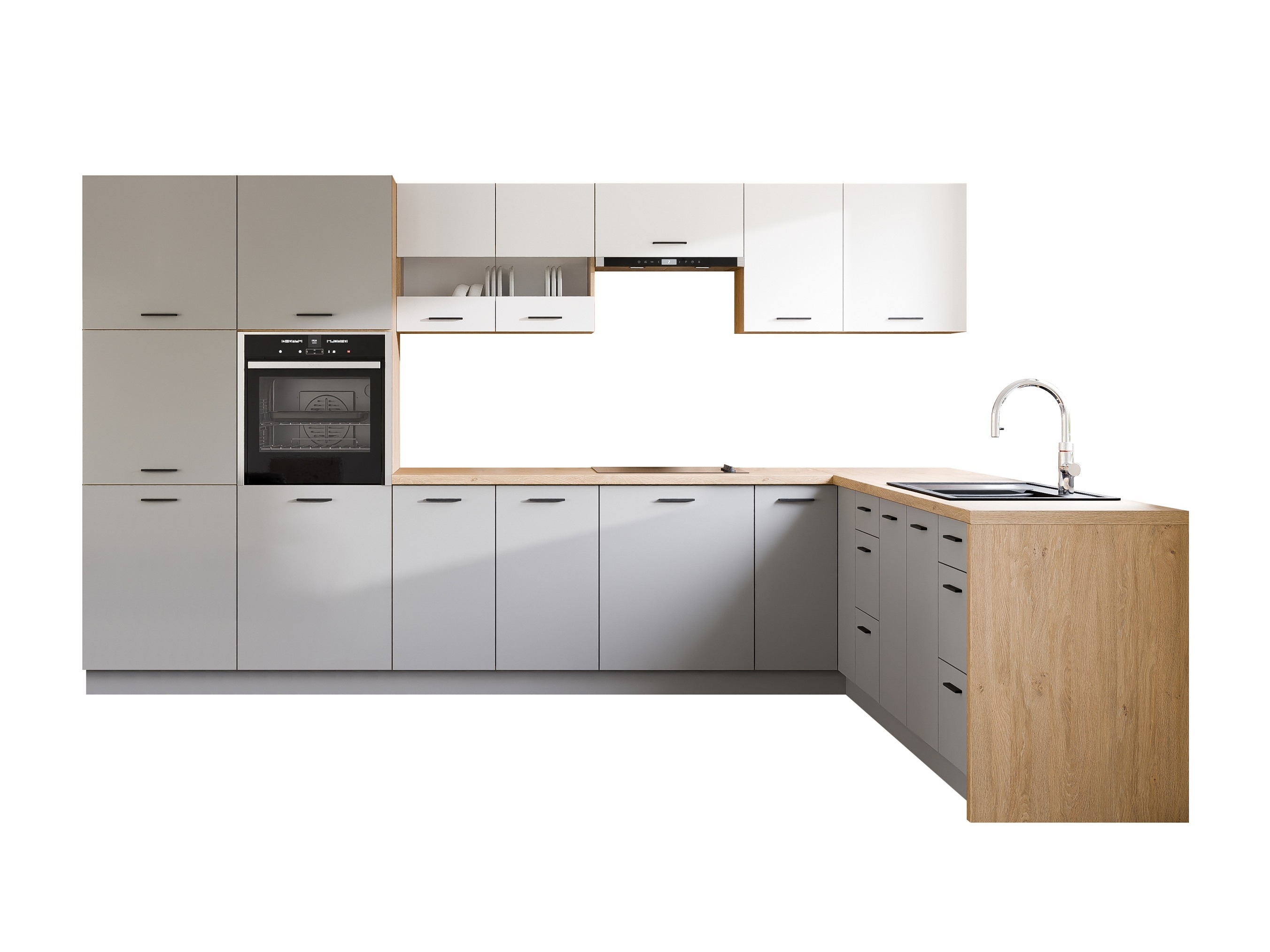 Set da cucina modulare Ati White Grey 118