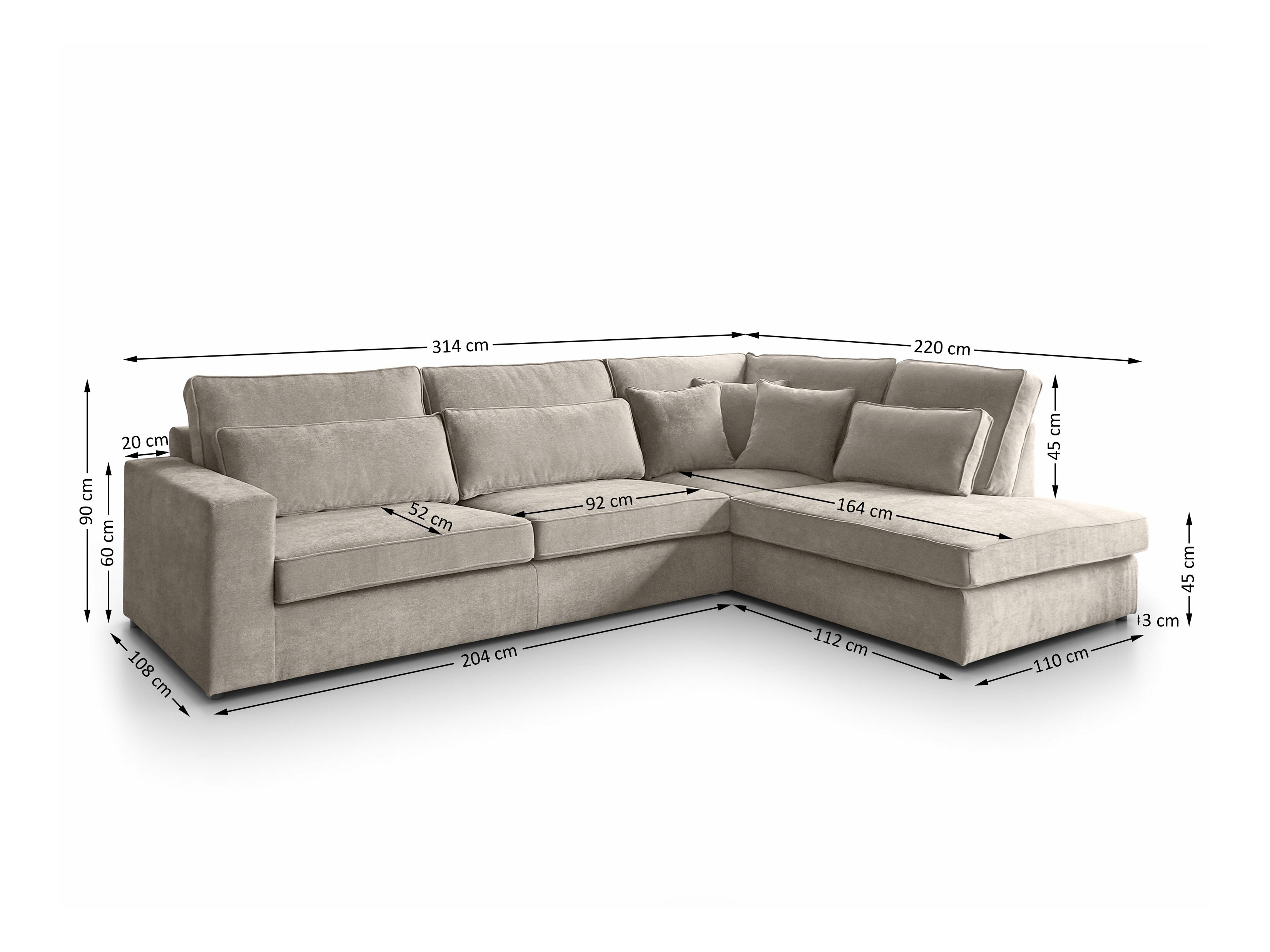 Divano angolare Margate 122 (Sereno 682)