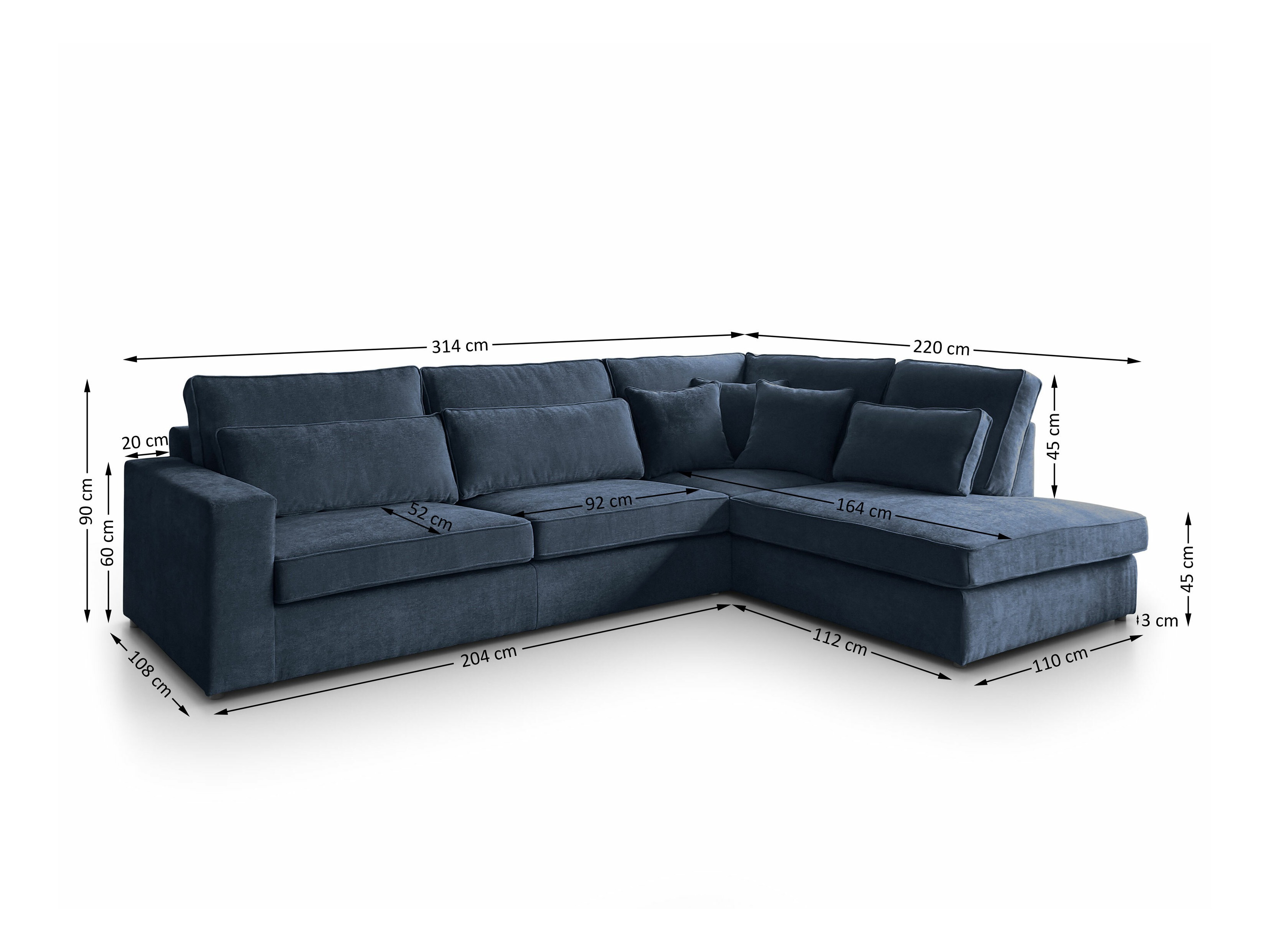Divano angolare Margate 122 (Sereno 691)