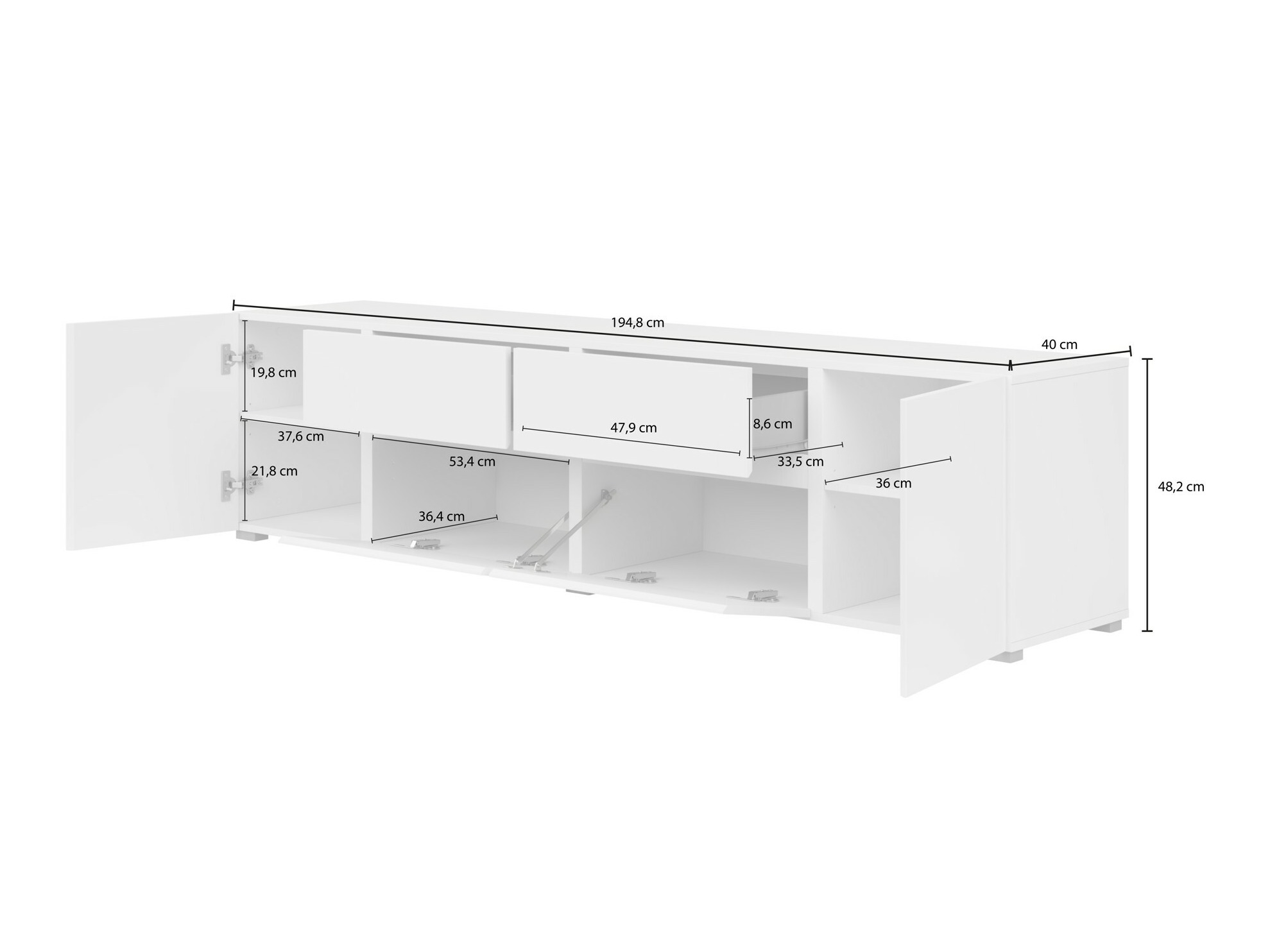 Mobile porta TV Elbleve 100 (Bianco)