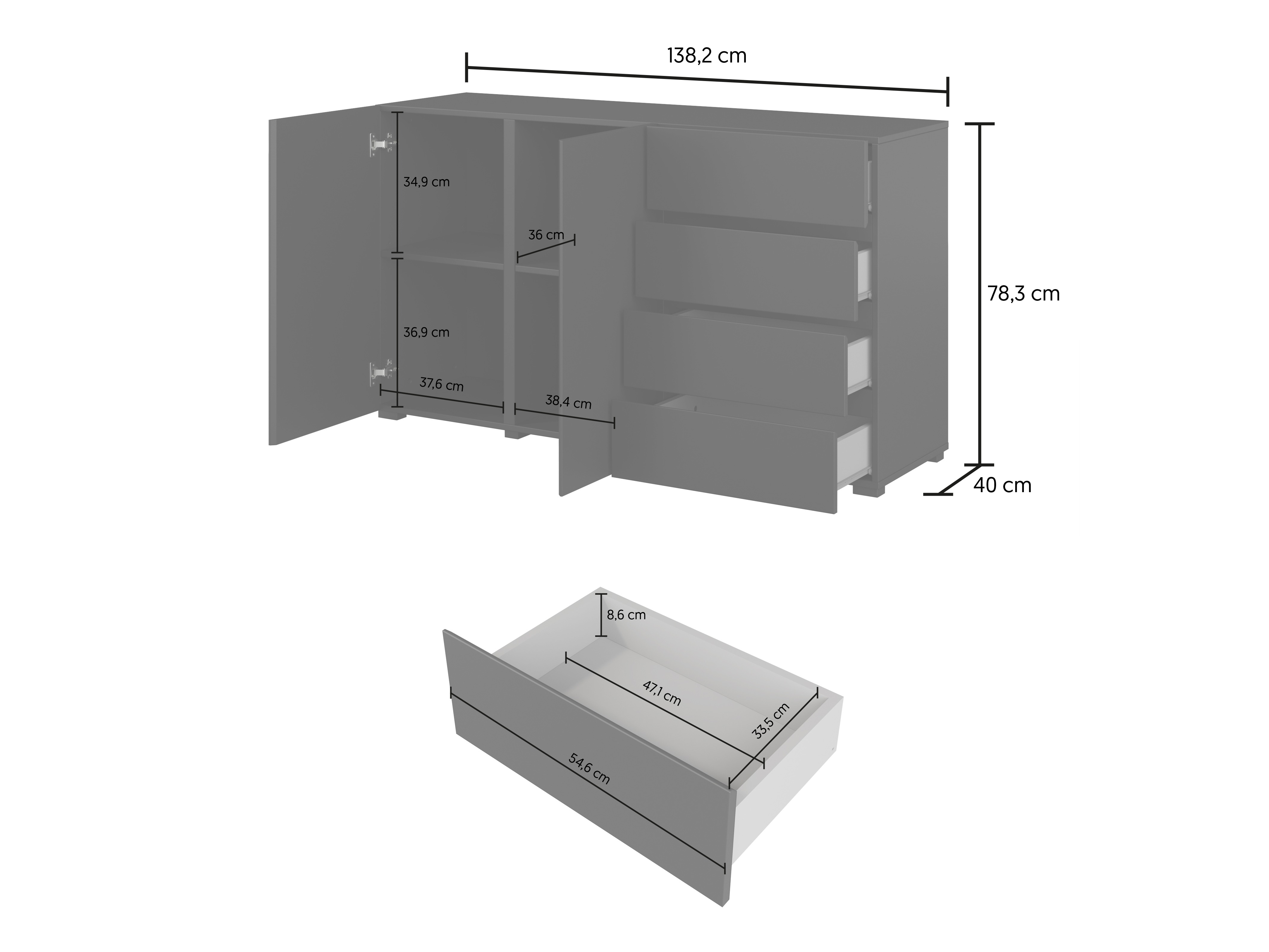 Cassettiera Elbleve 101 (Bianco)