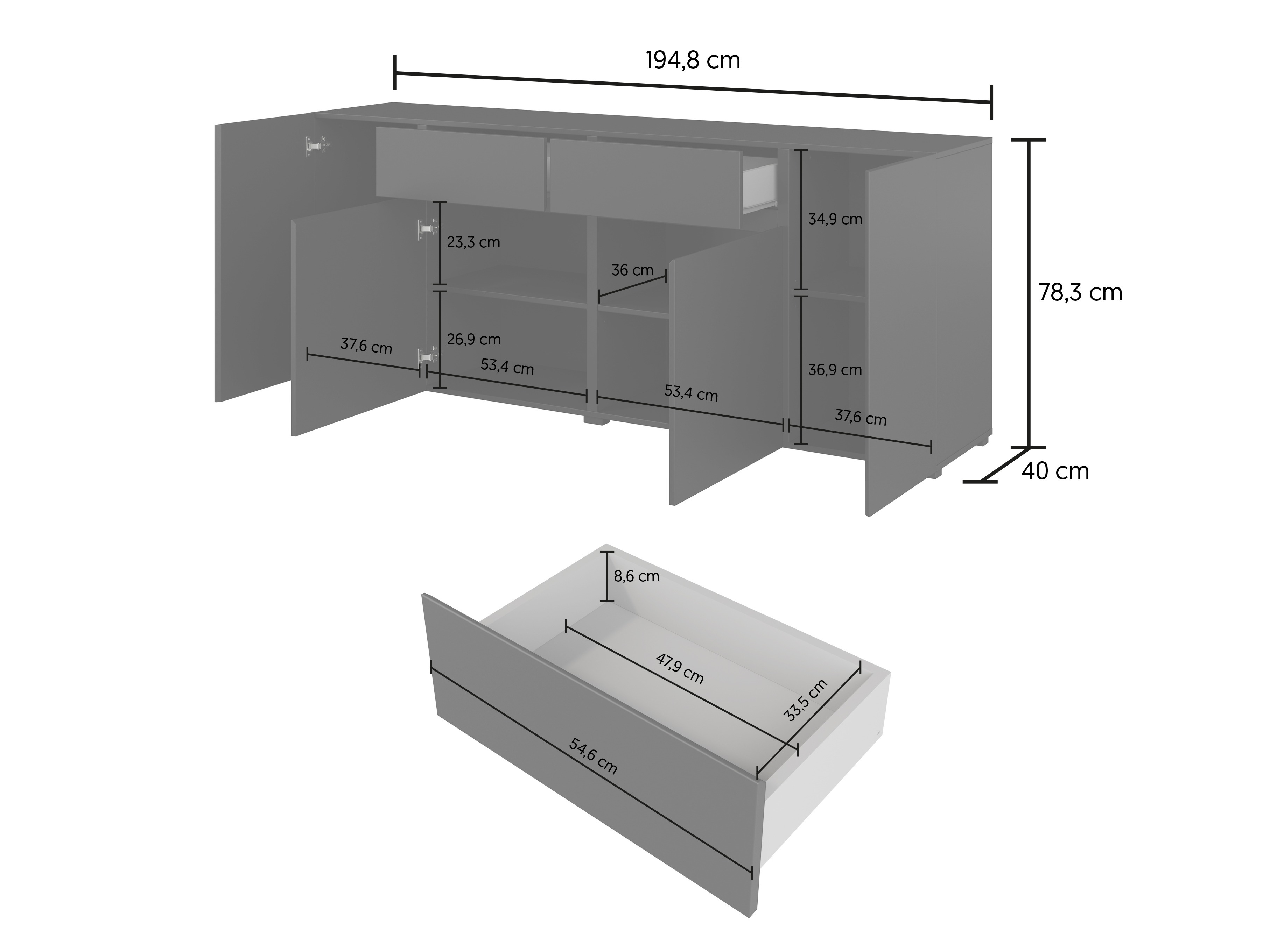 Cassettiera Elbleve 103 (Nero)