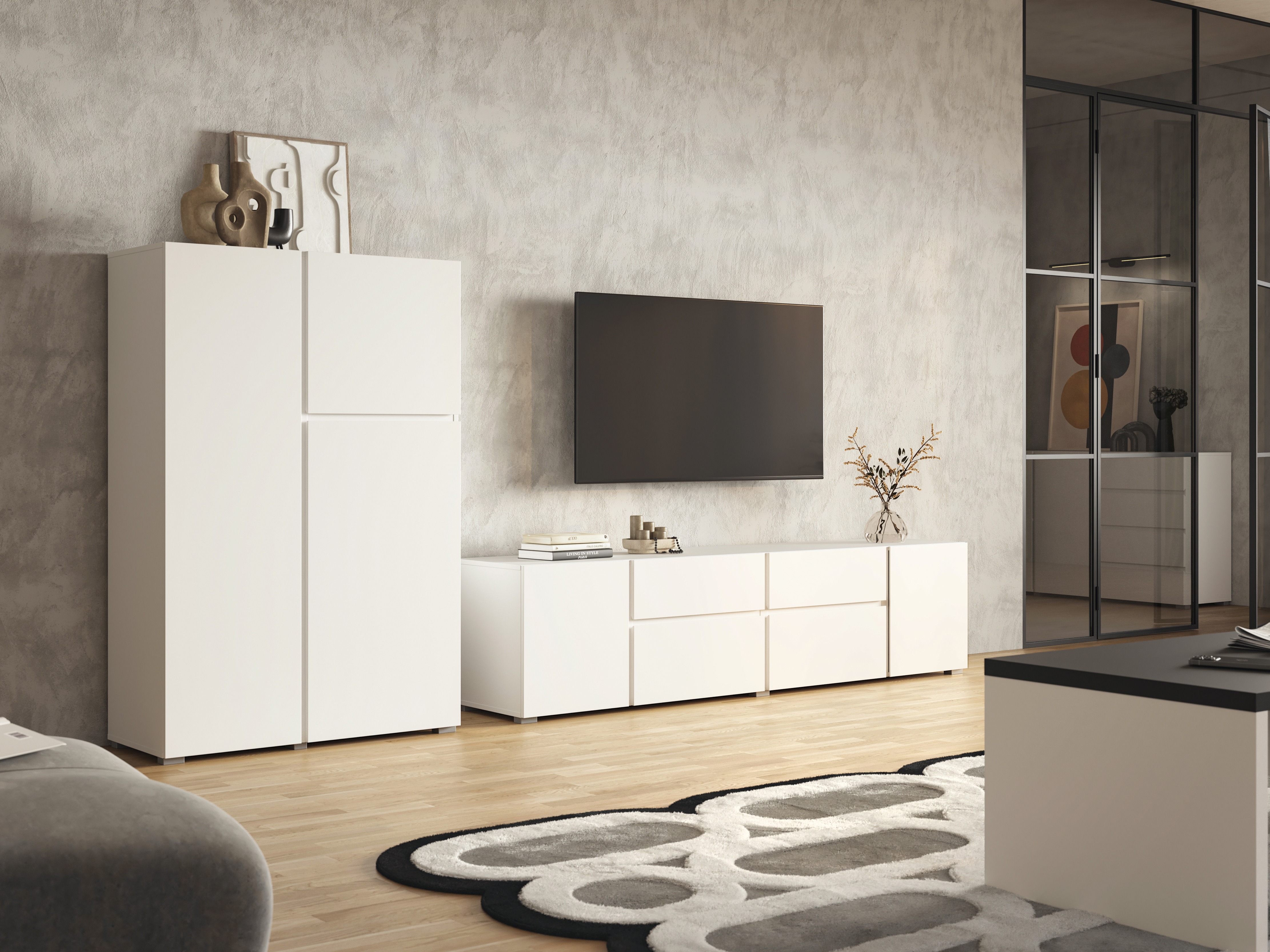 Parete attrezzata Elbleve 104 (Bianco)