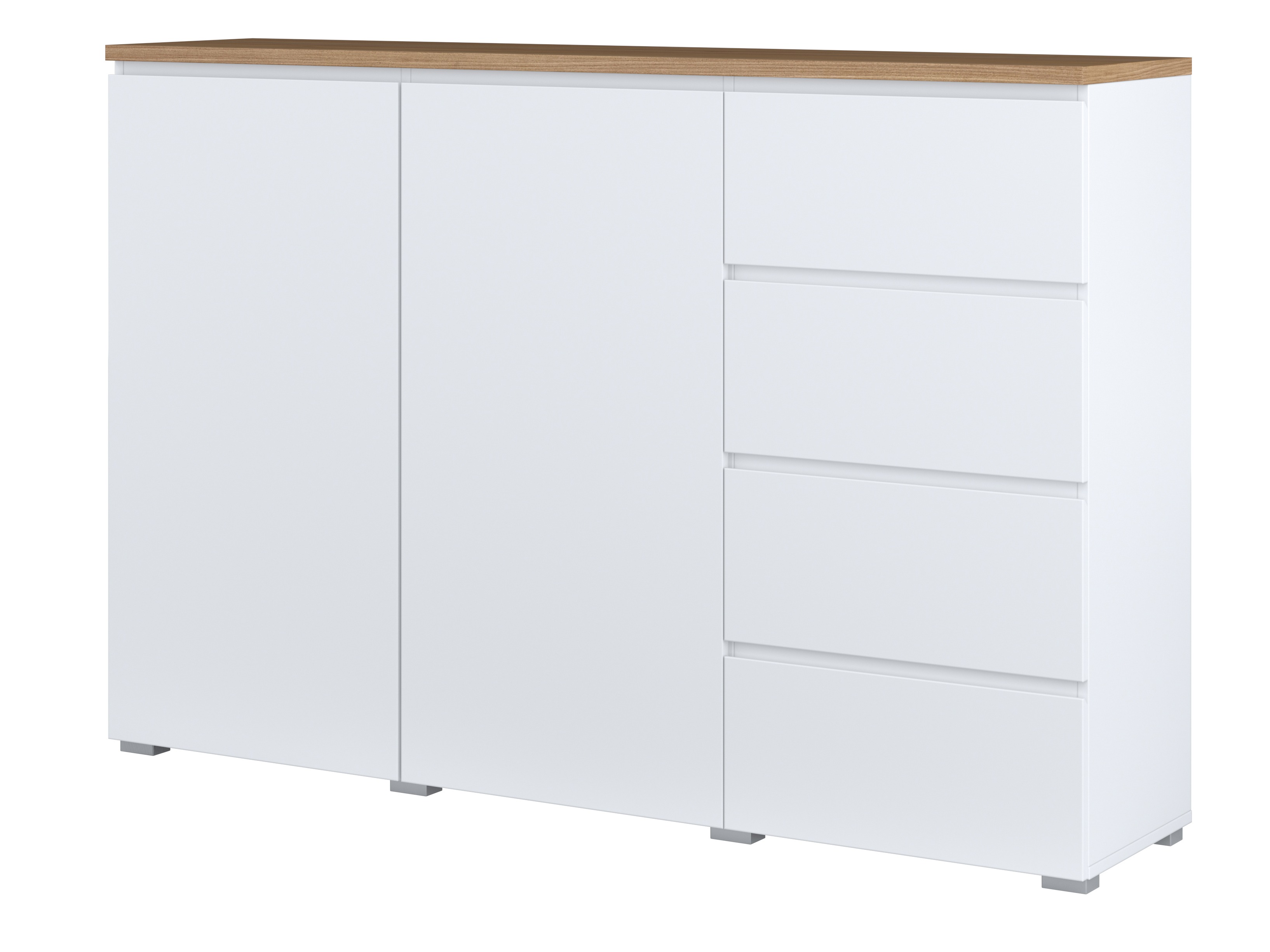 Cassettiera Baletu 109 (Bianco + Quercia)