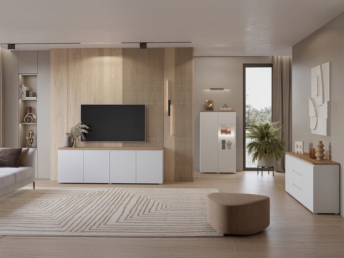 Scaffale Baletu 108 (Bianco + Quercia)