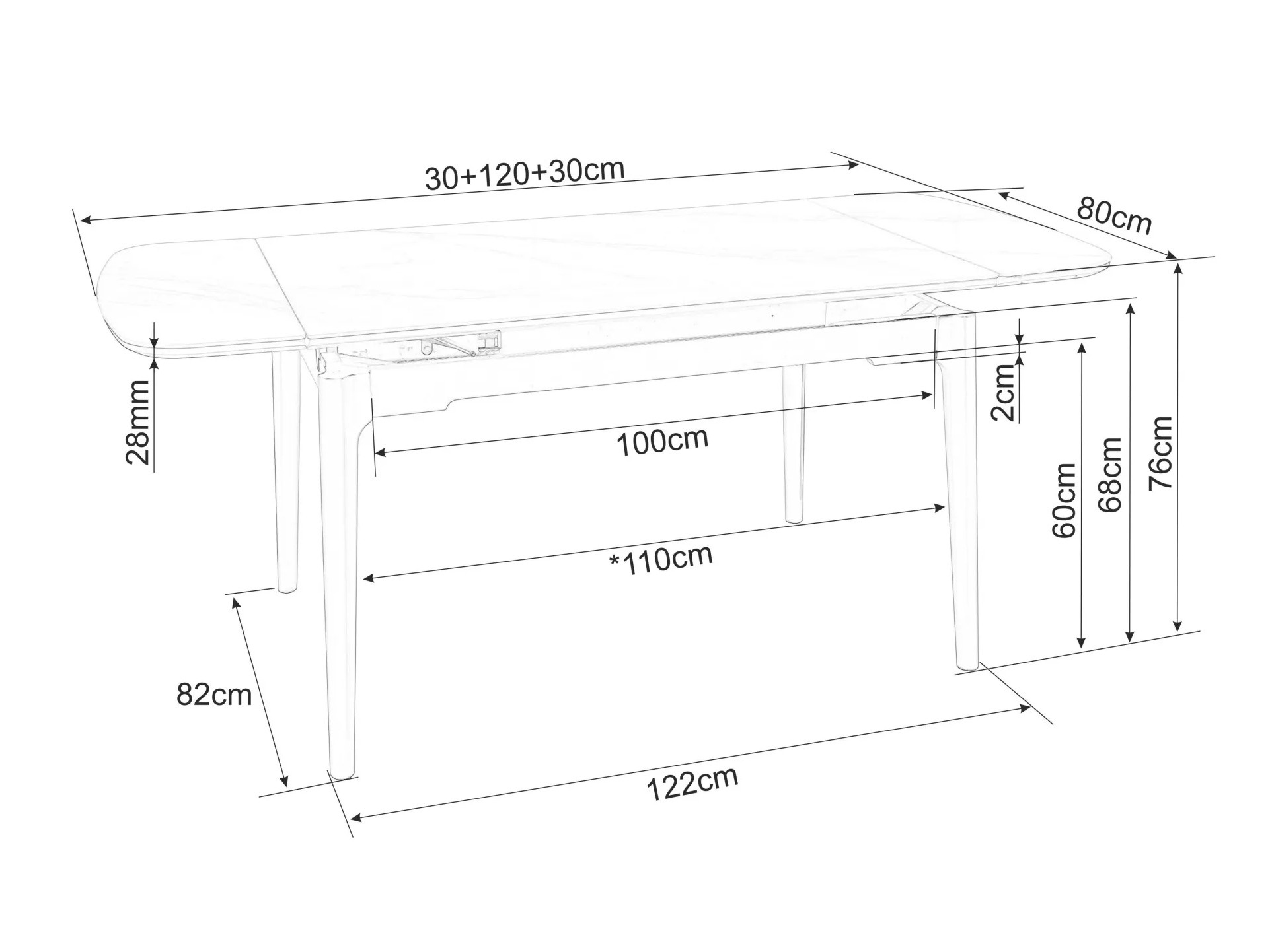 Tavolo Detroit 921 (Marmo bianco)