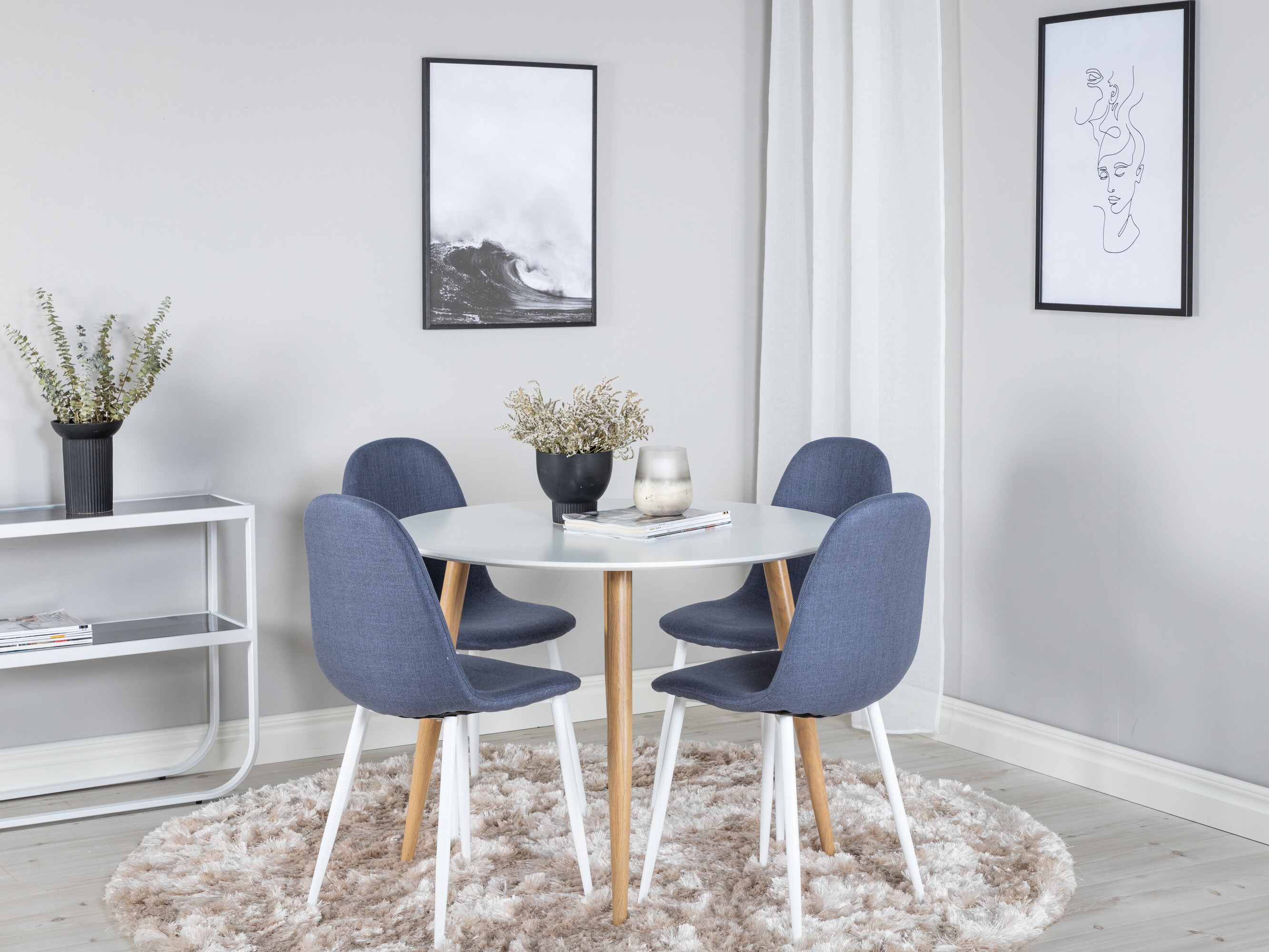 Set sala da pranzo Dallas 291 (Blu + Bianco)