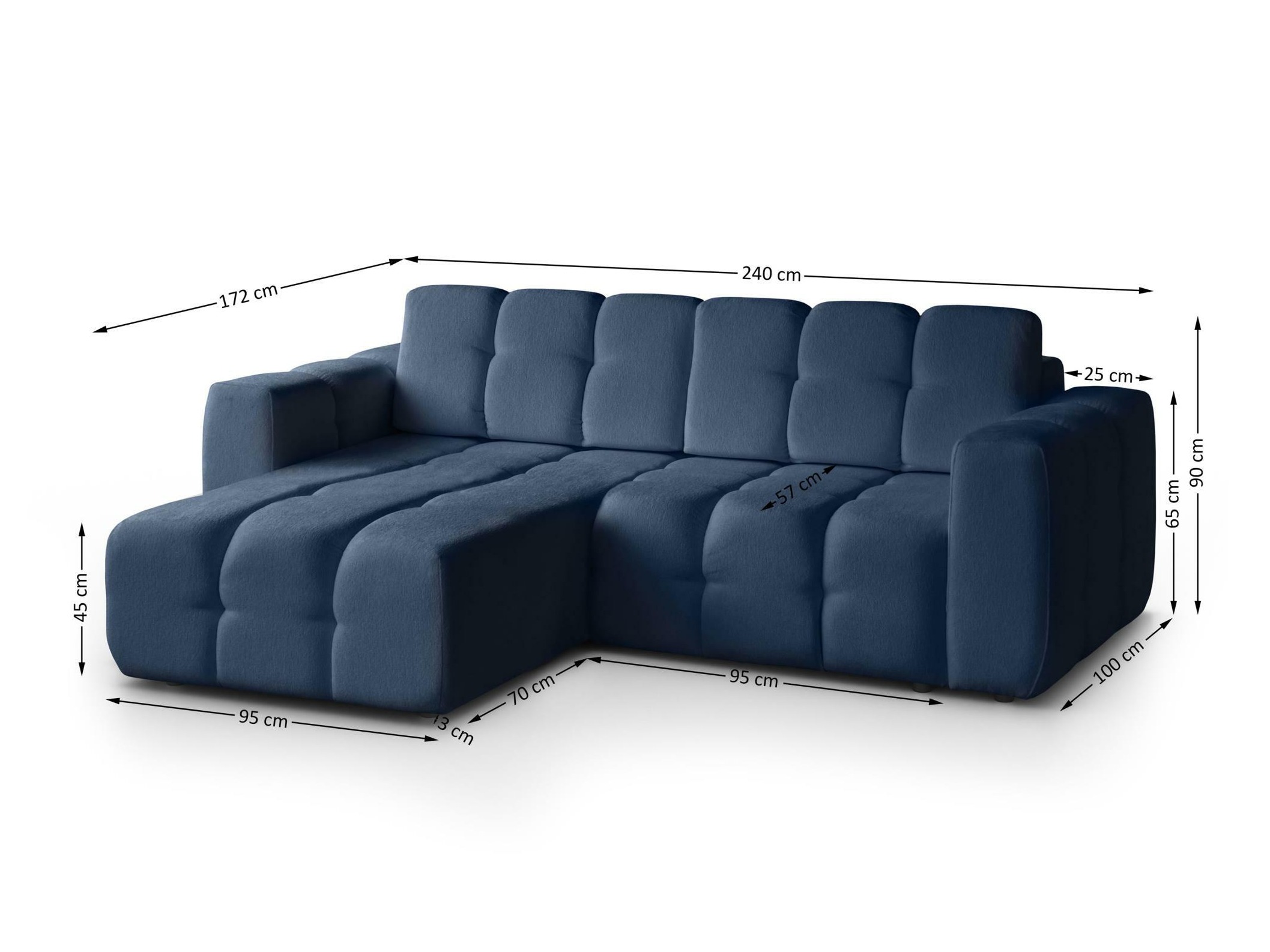 Divano angolare Margate 129 (Raven 86)