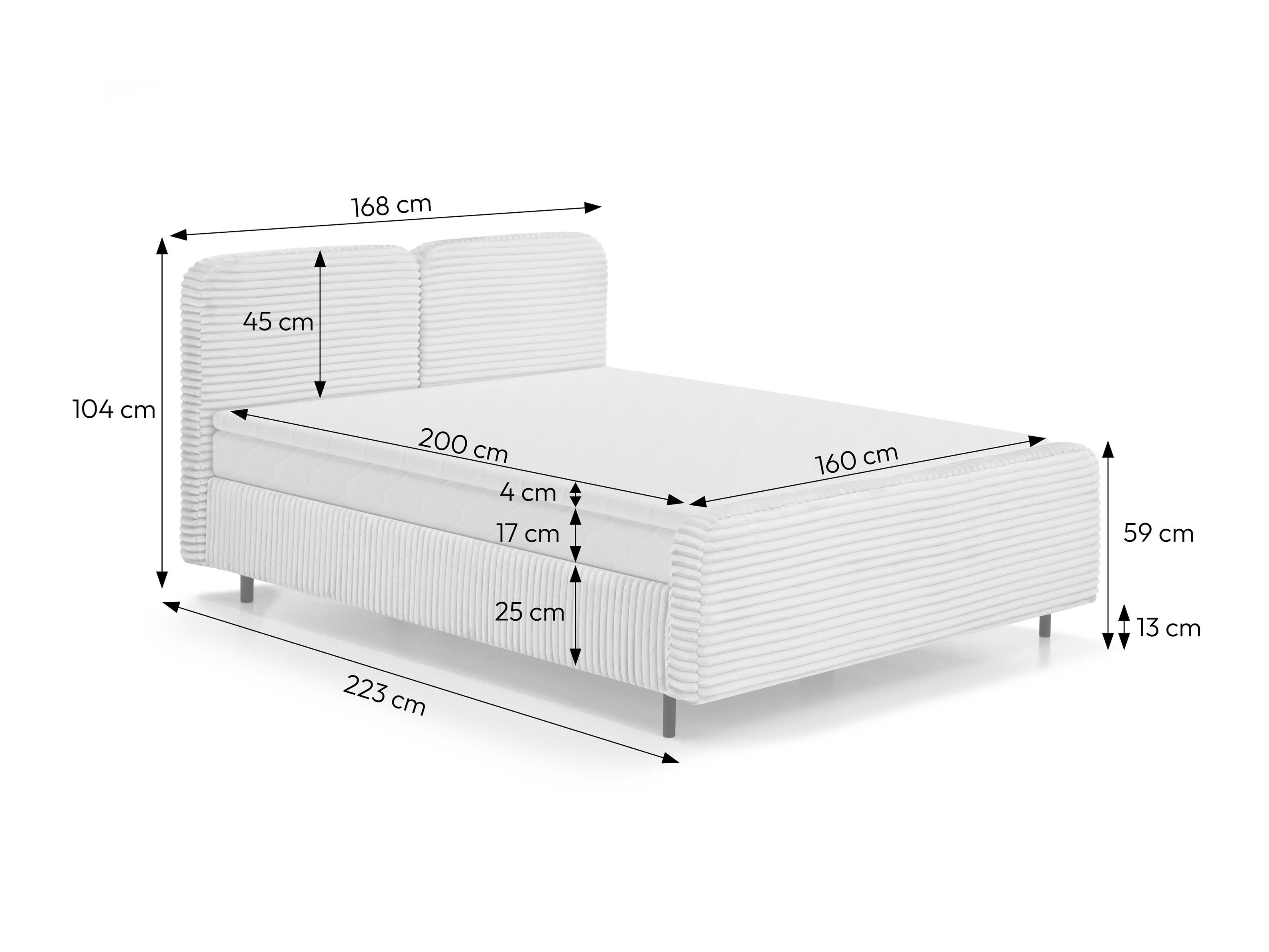 Letto continentale Margate 130 (Tilia 90)