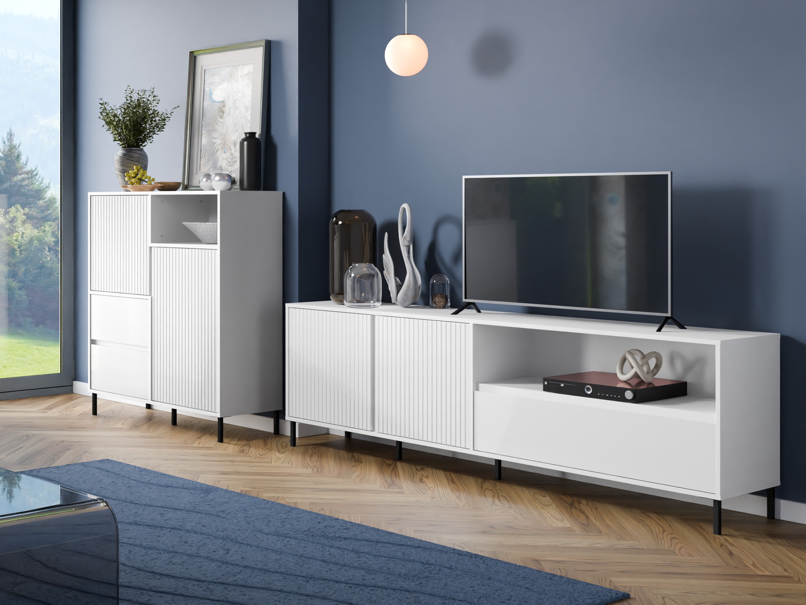 Parete attrezzata Ruvrevi 105 (Bianco)