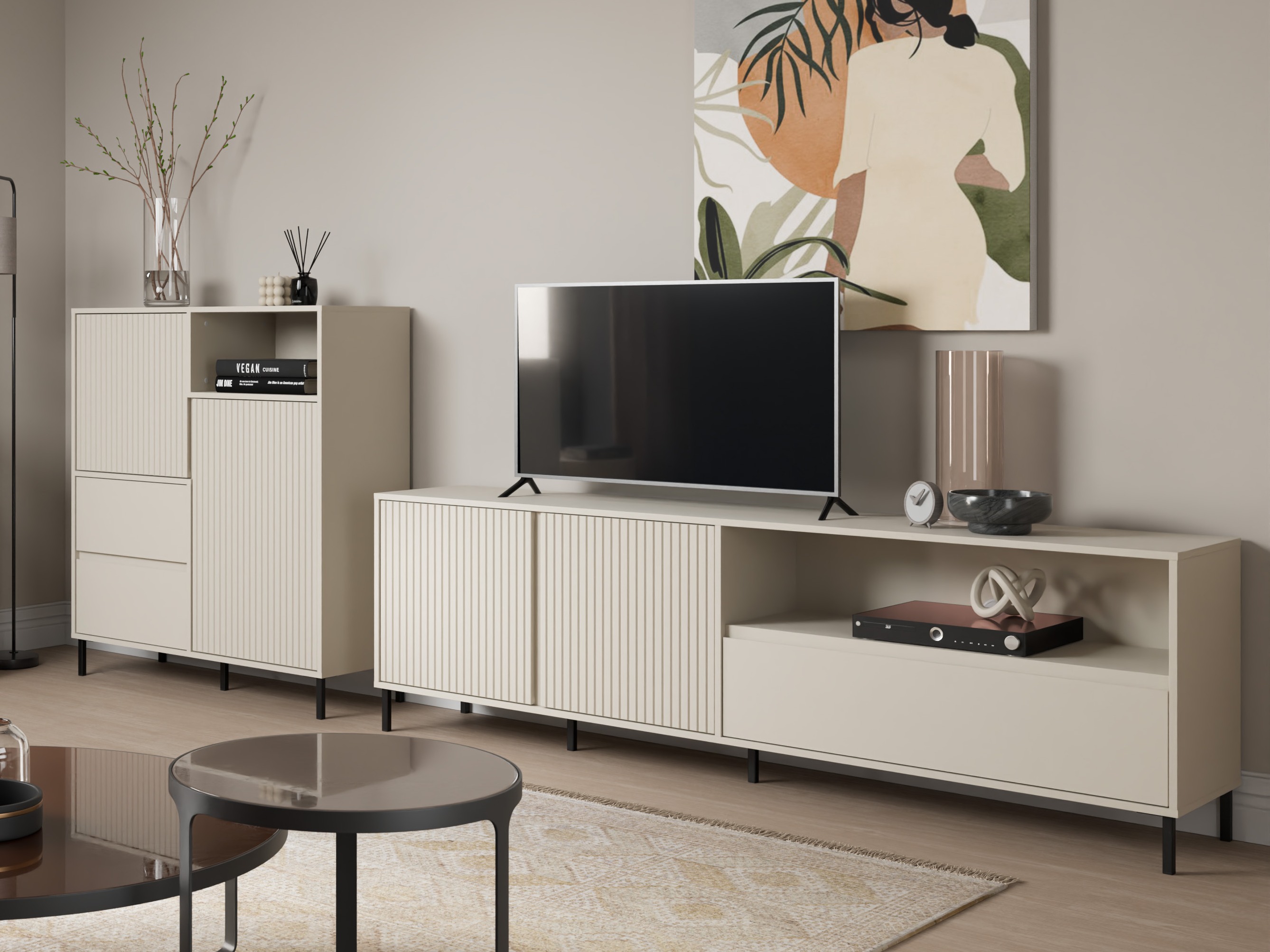 Parete attrezzata Ruvrevi 105 (Cachemire)