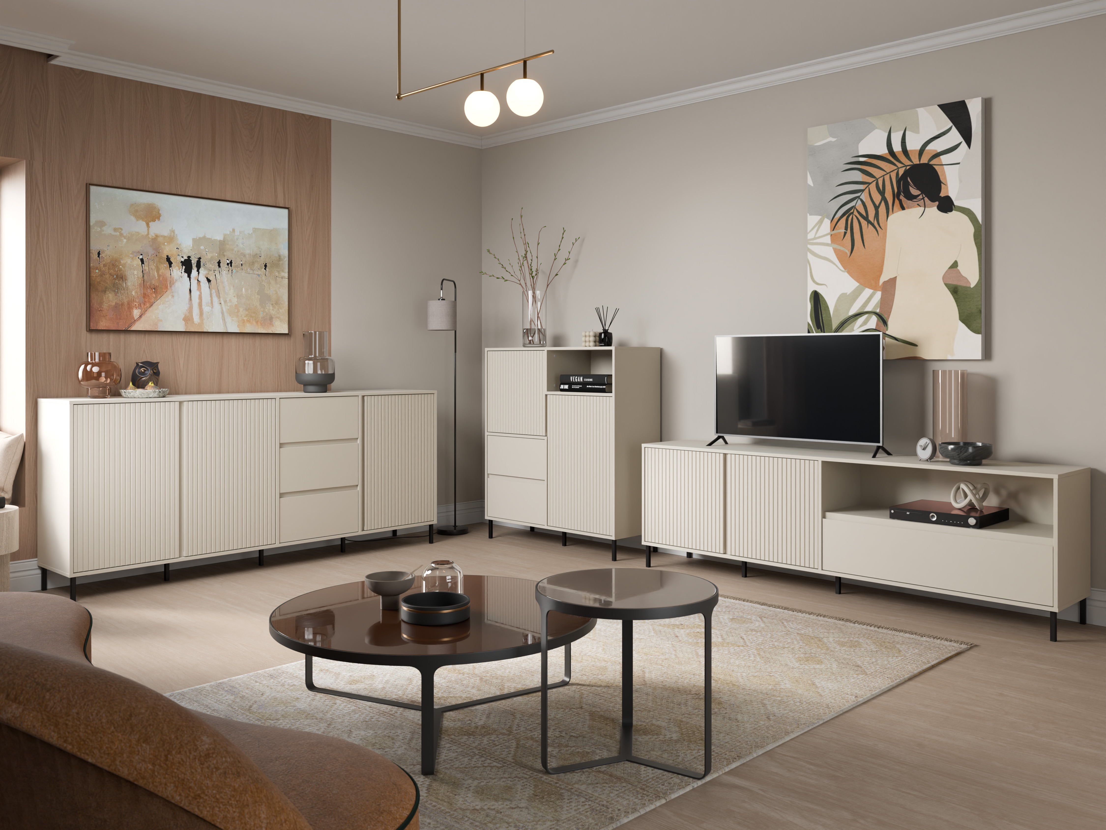 Parete attrezzata Ruvrevi 105 (Cachemire)