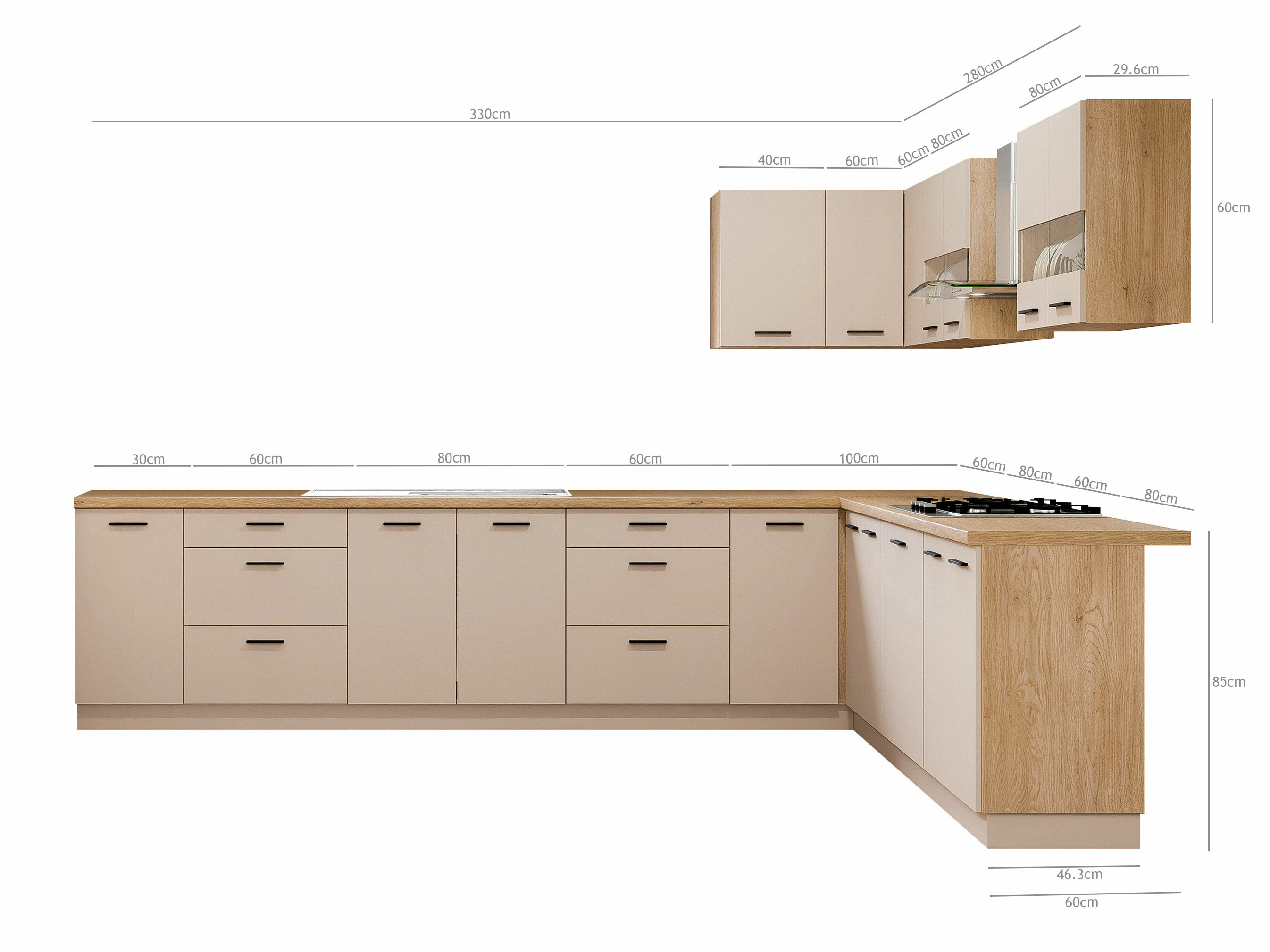Set da cucina modulare Ati Cashmere 135