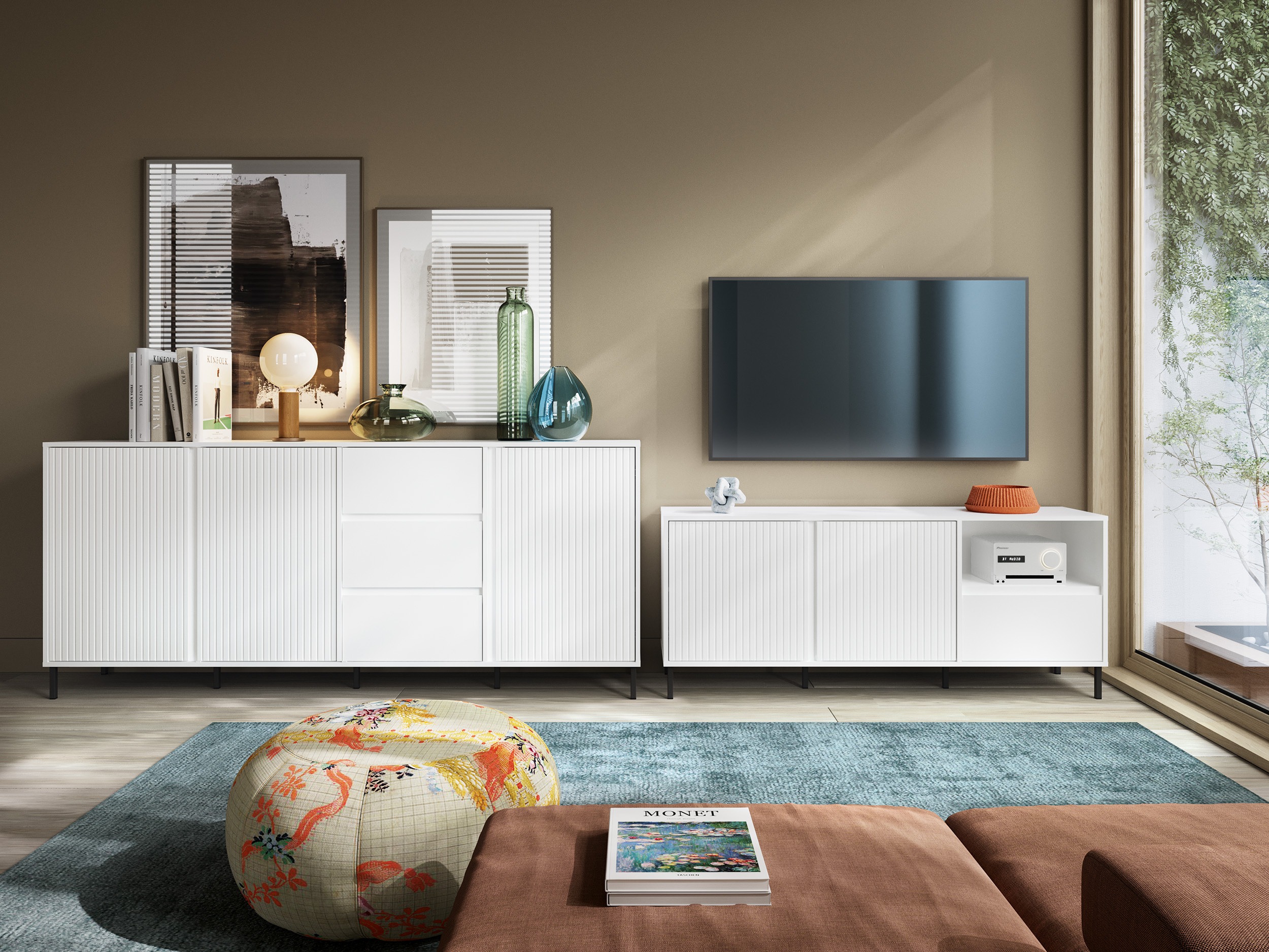 Parete attrezzata Ruvrevi 107 (Bianco)