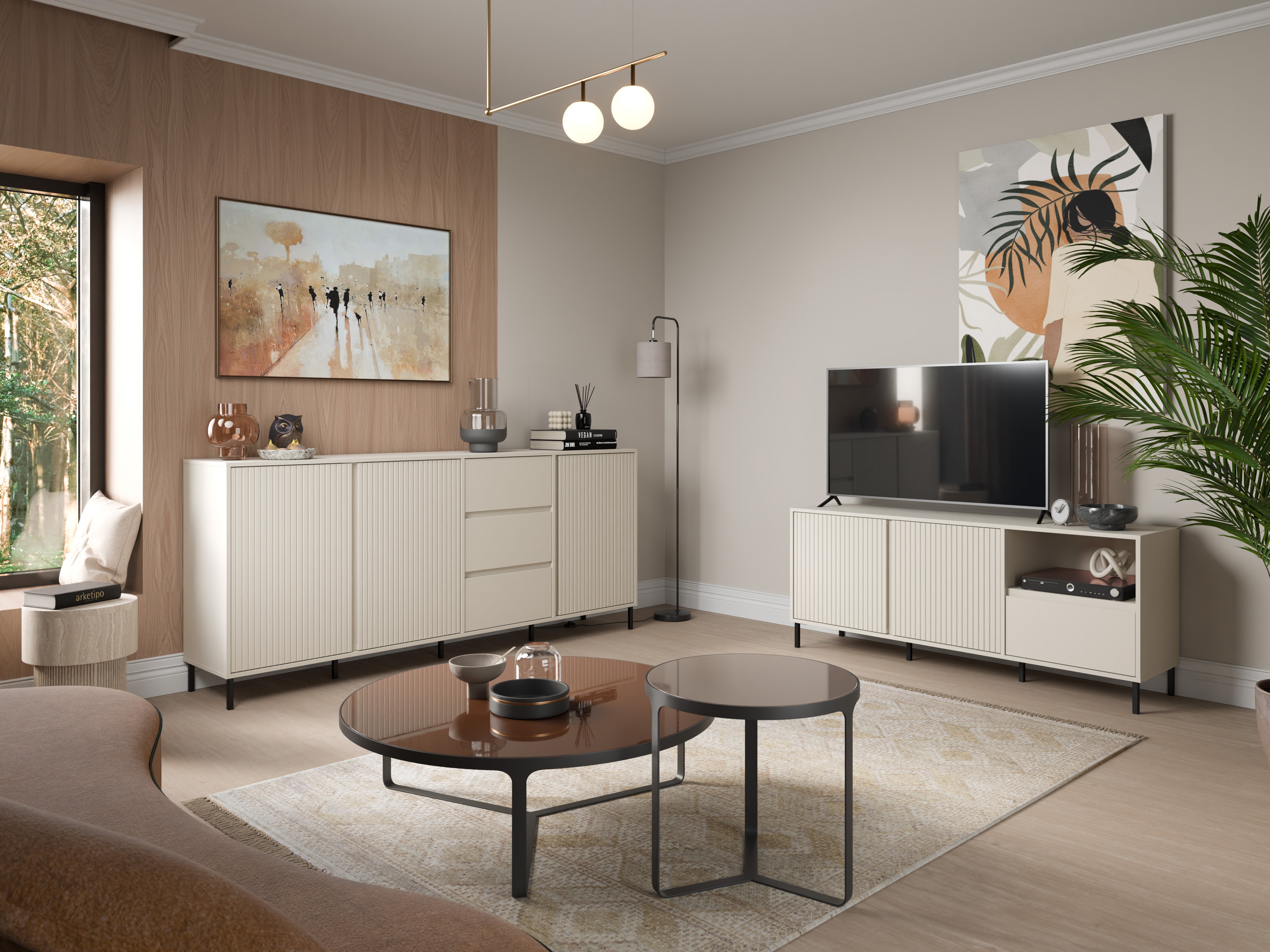 Parete attrezzata Ruvrevi 107 (Cachemire)