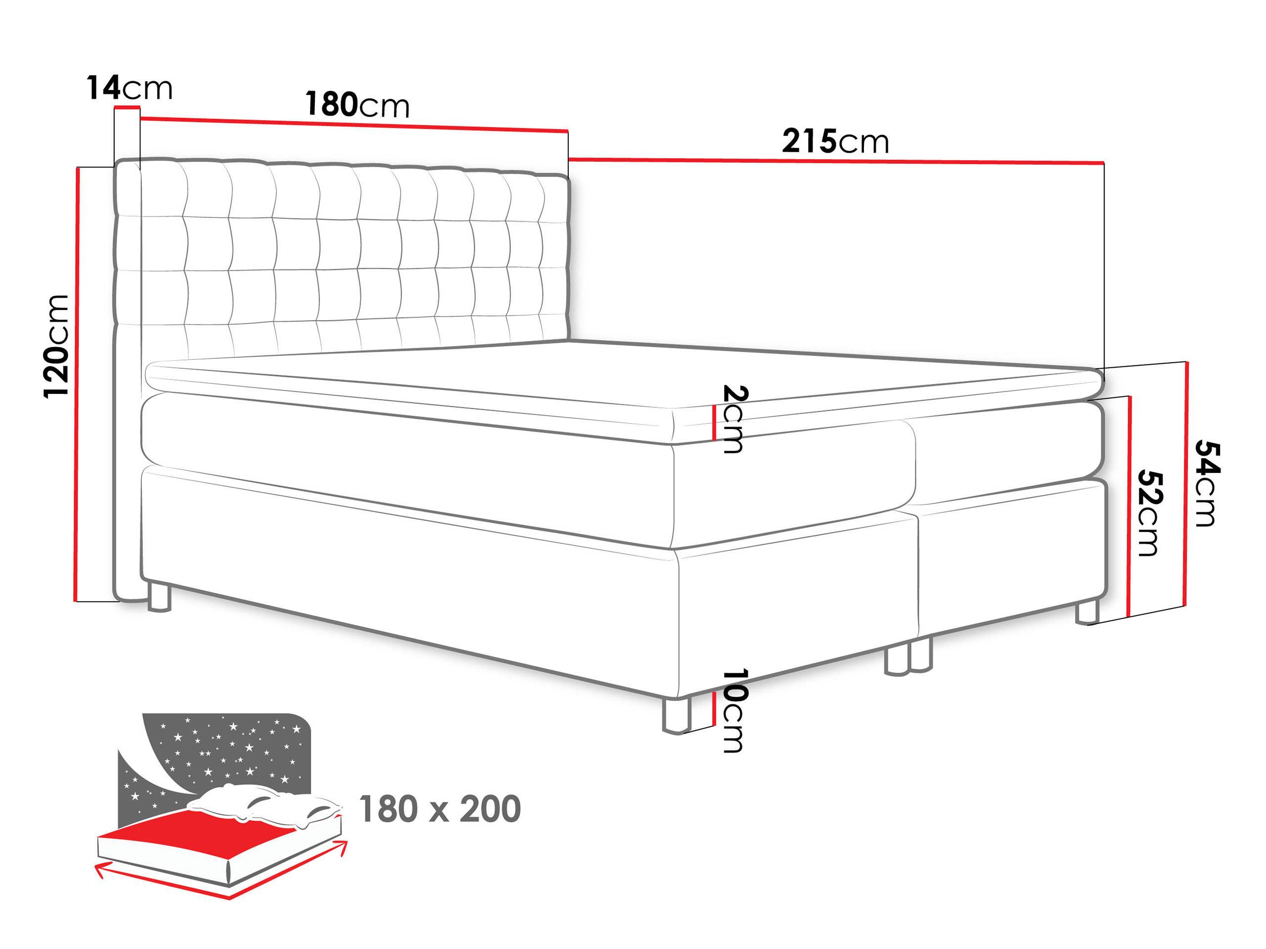 Letto continentale Signum (Ikar 08)