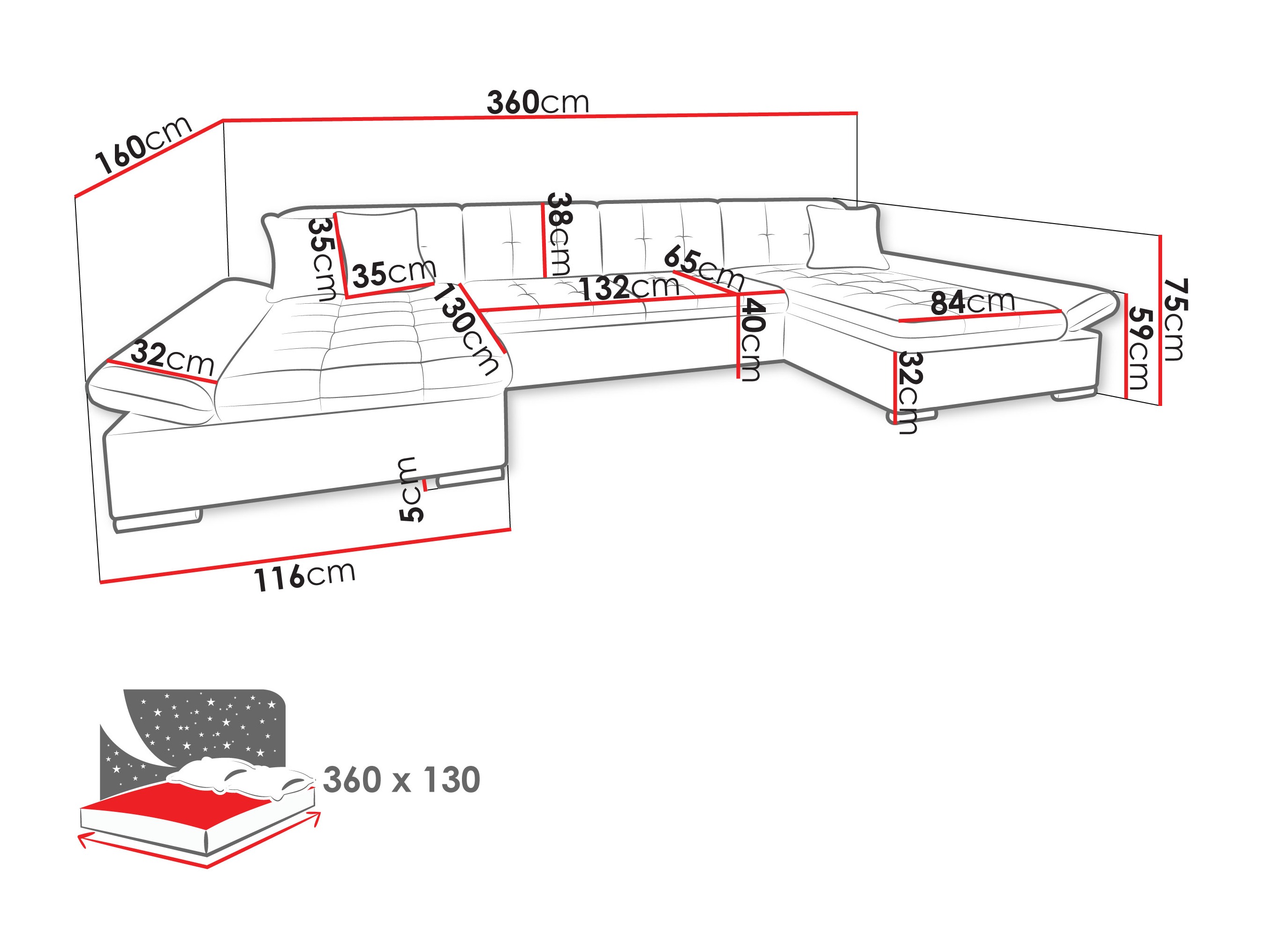 Divano angolare Comfivo Ficus II (Maya 09 + Mokka 71)