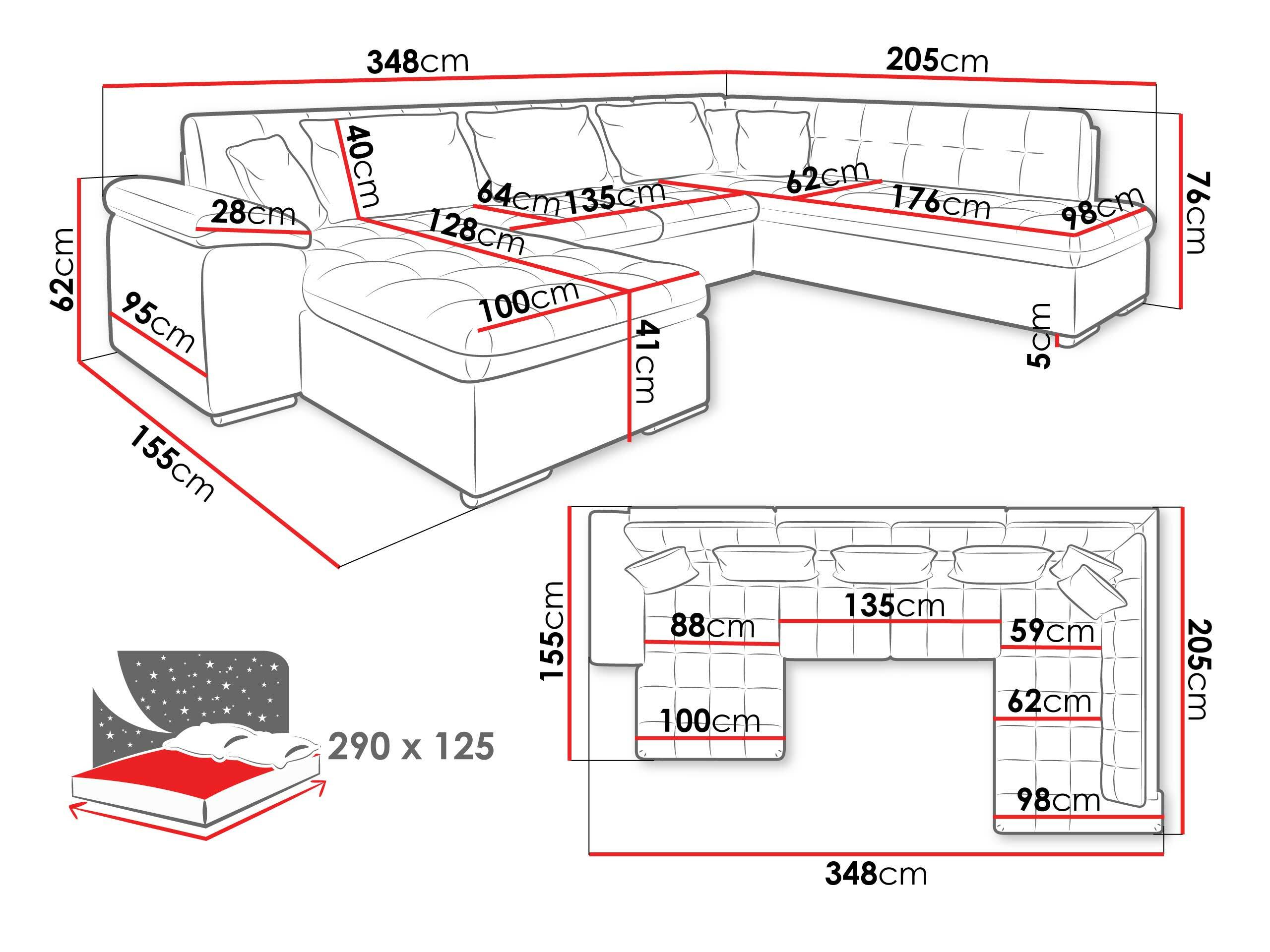Divano angolare Comfivo Gemma IV (Lux 06 + Lux 06 + Lux 05)