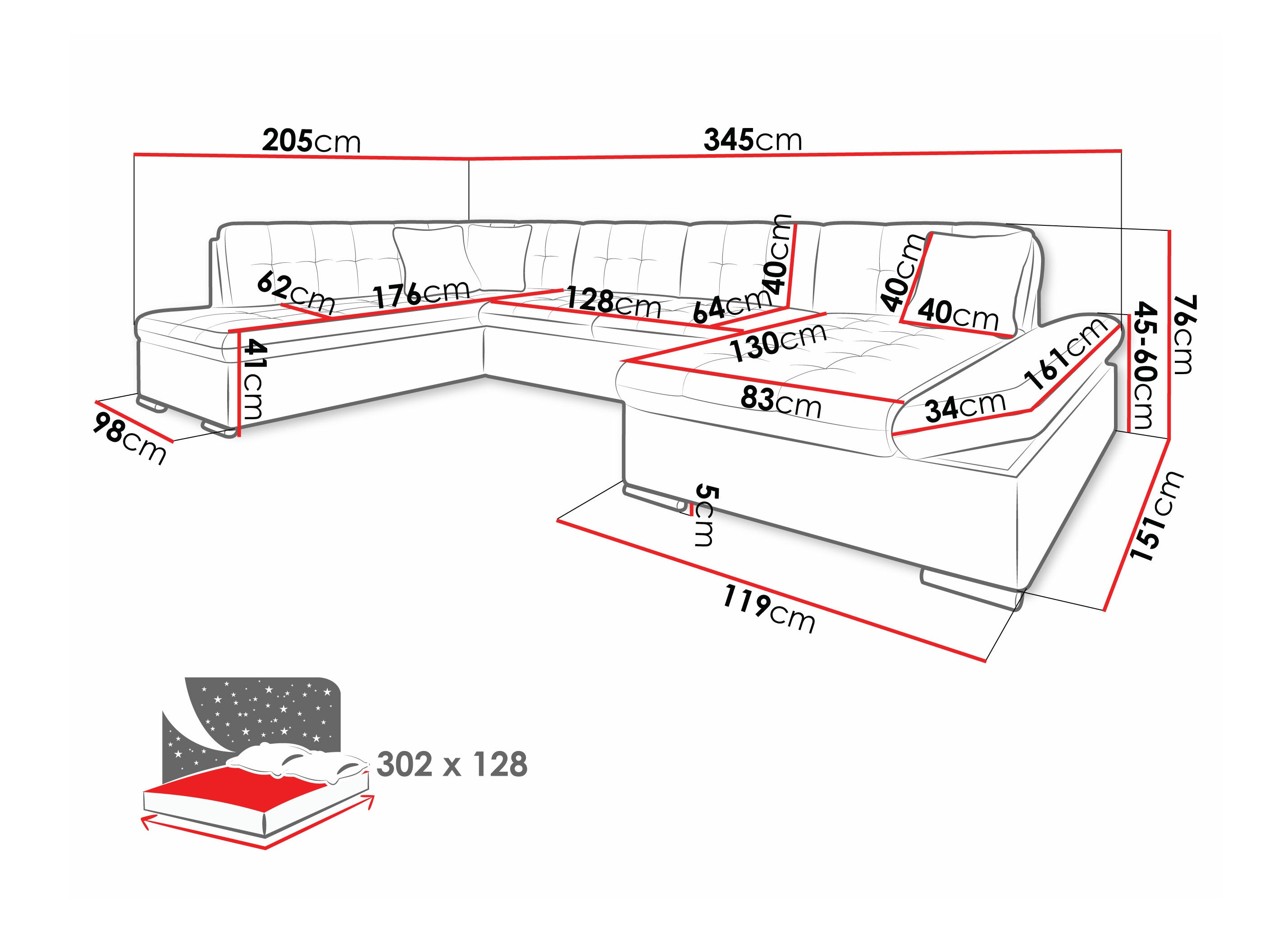 Divano angolare Comfivo Tilia (Soft 011 + Lux 06 + Lux 05)