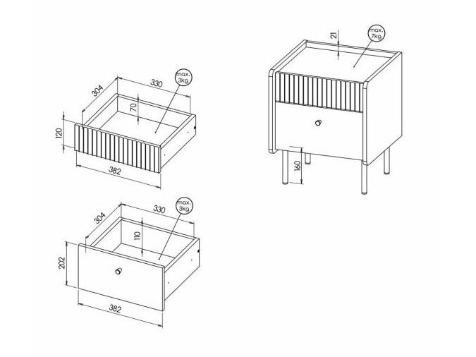 Comodino Tivsali 111
