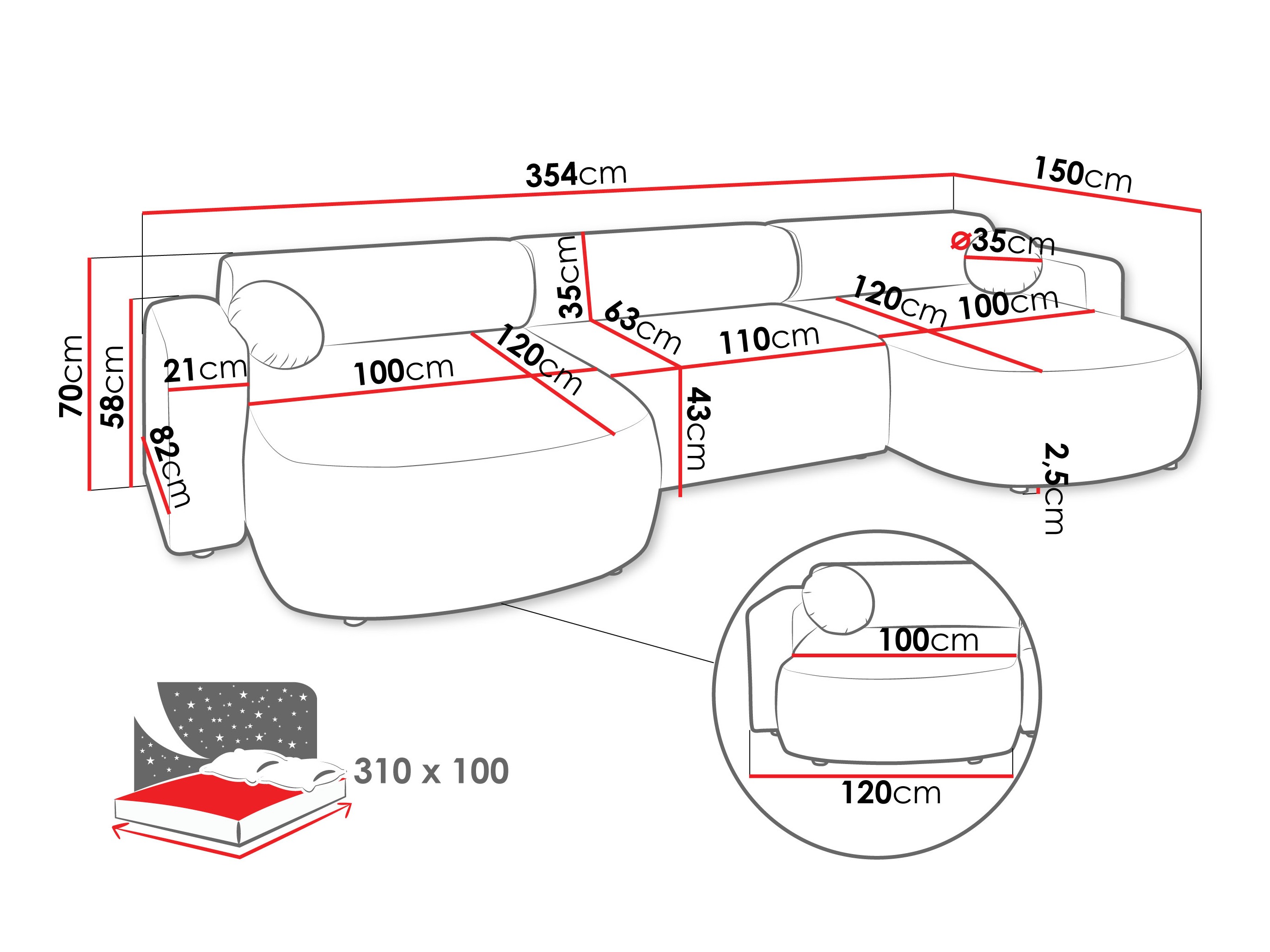 Divano angolare Comfivo 480 (Velo 623)