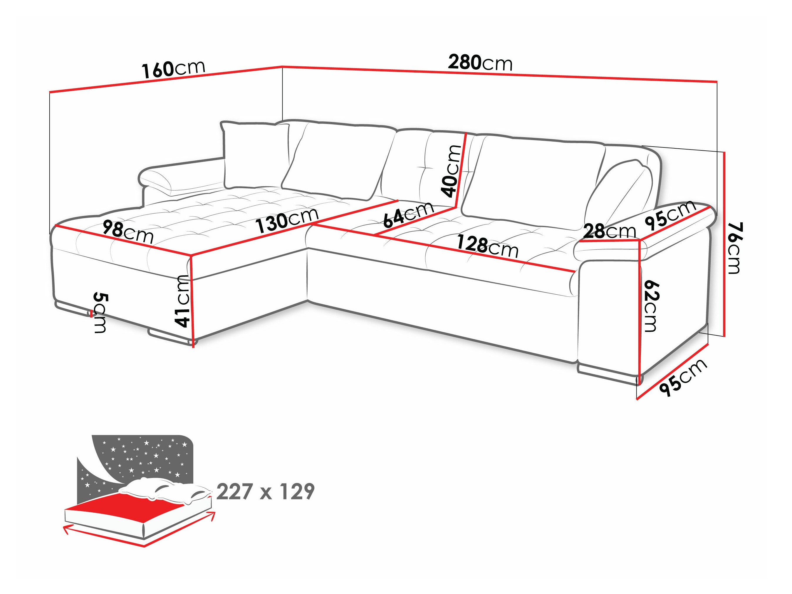 Divano angolare Comfivo Mica I (Lux 06 + Lux 05)