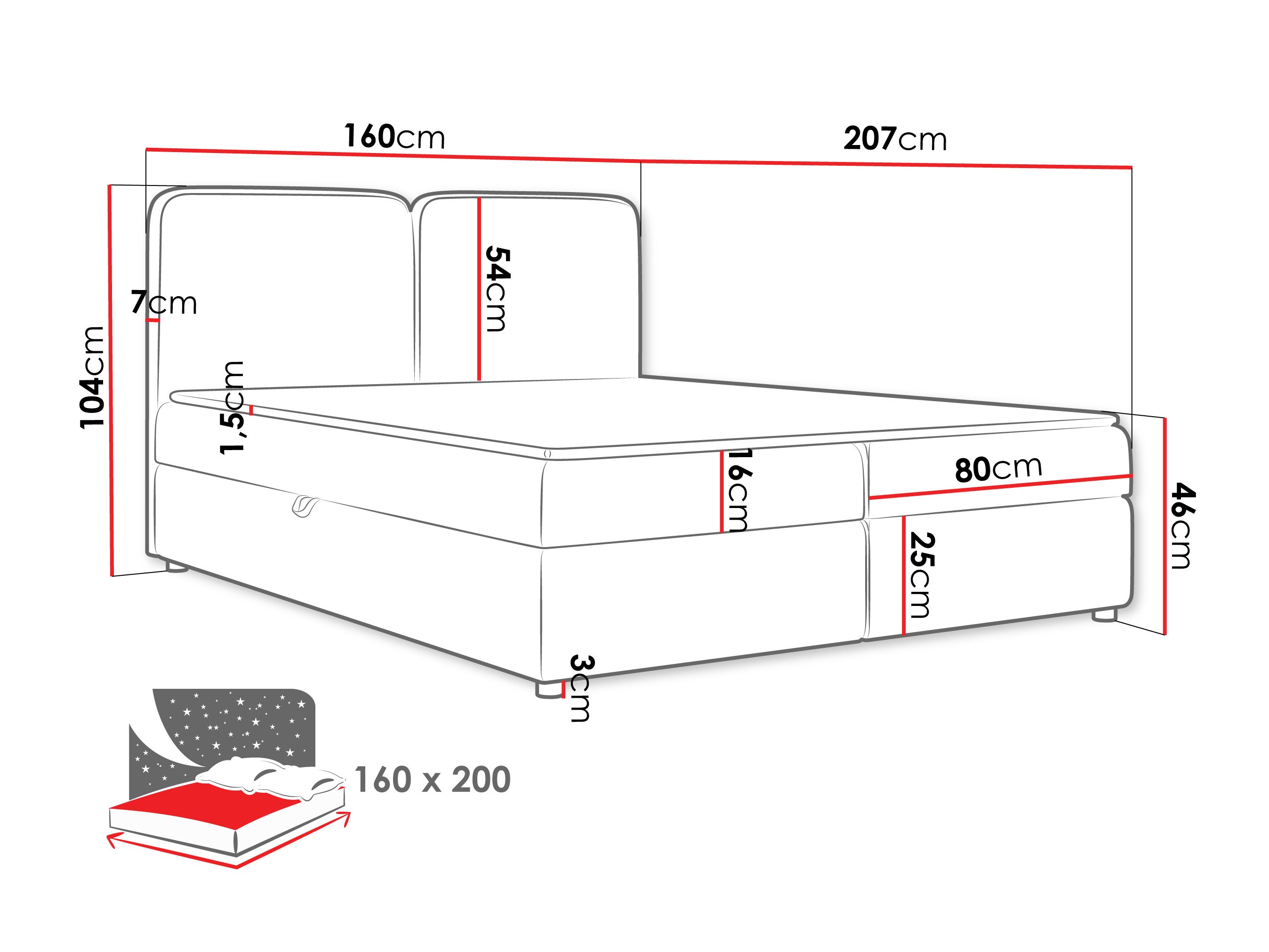 Letto continentale Stonecrest 109 (Taro 01)
