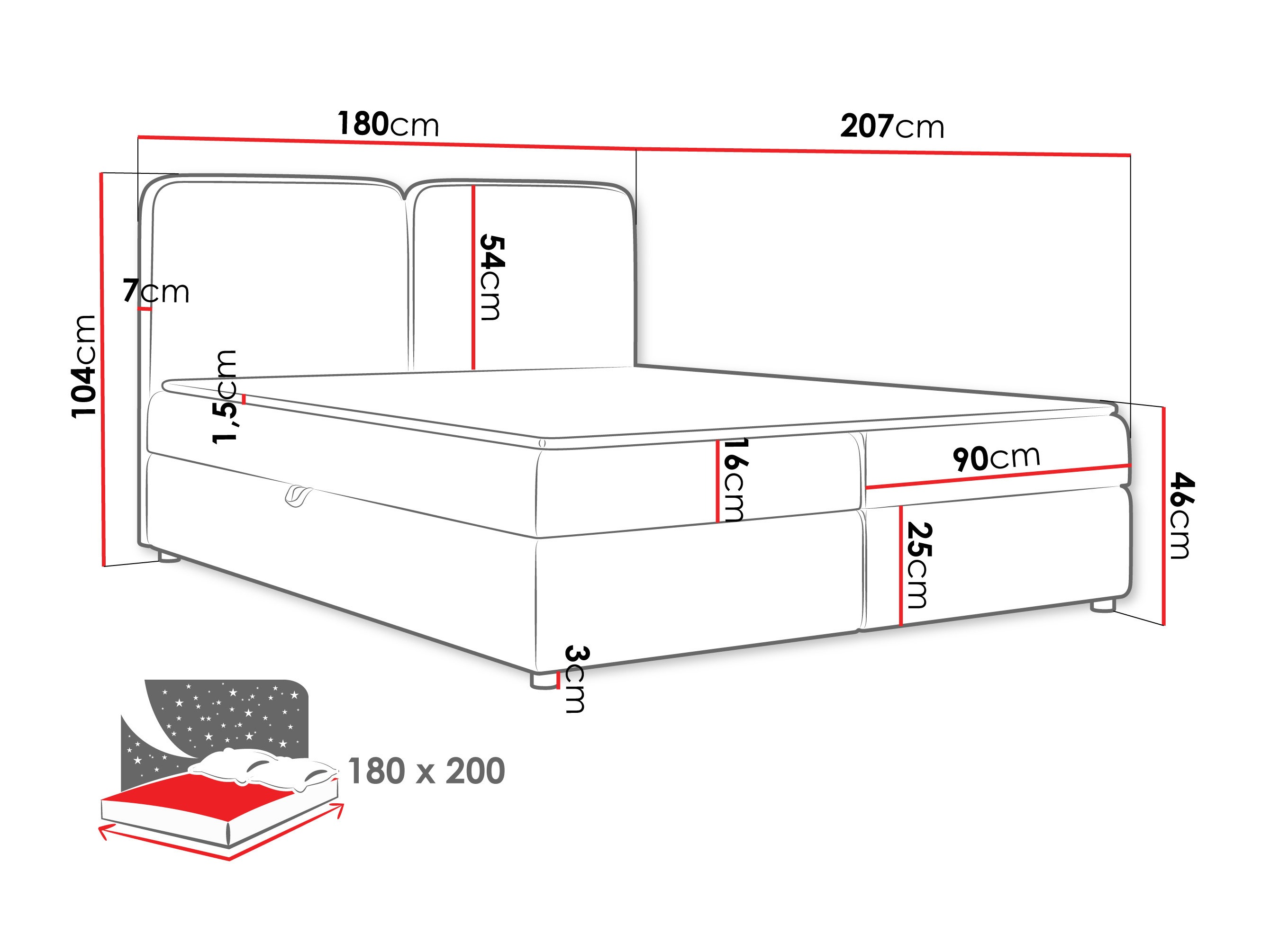 Letto continentale Stonecrest 109 (Taro 05)
