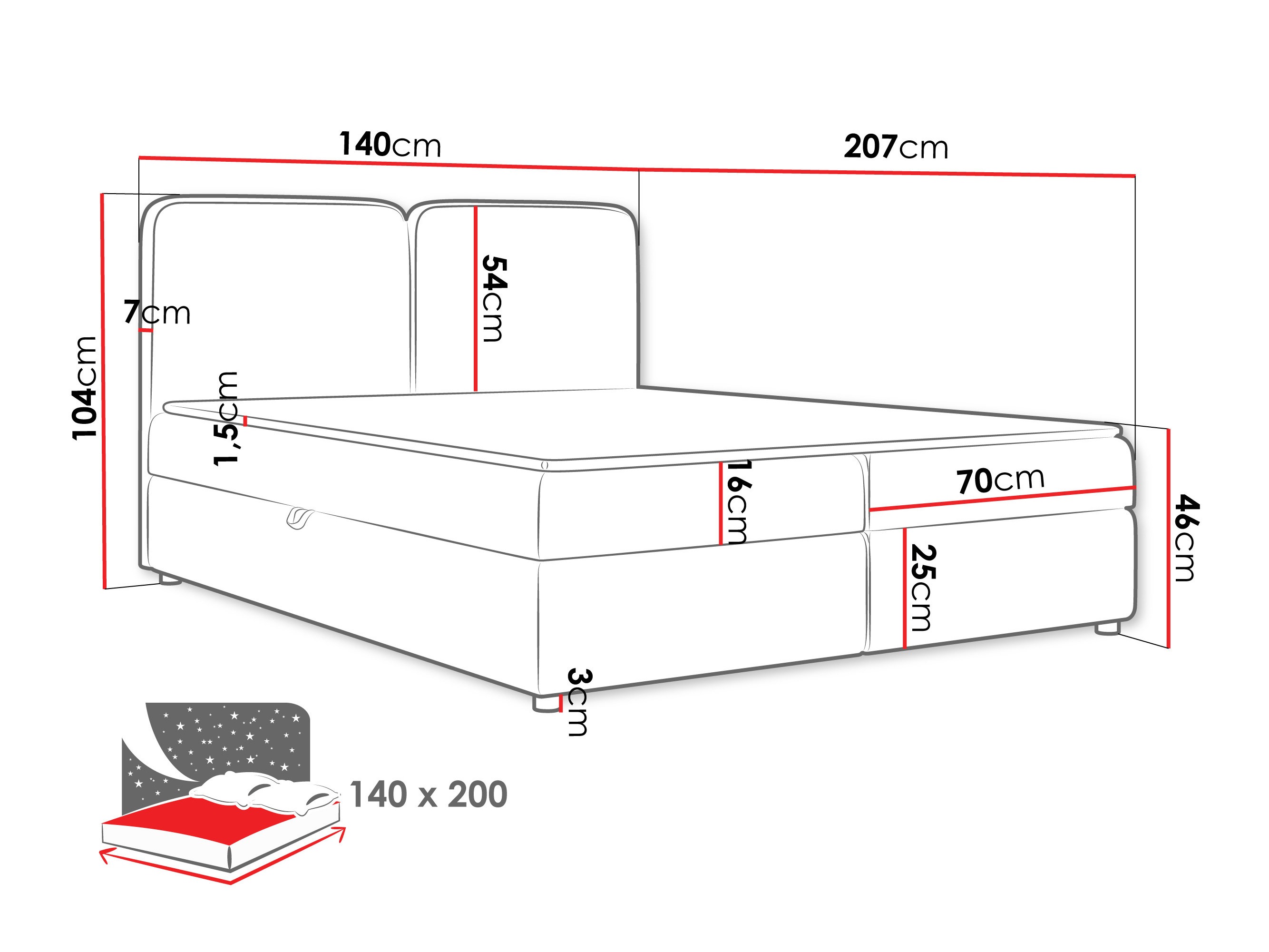 Letto continentale Stonecrest 109 (Taro 33)