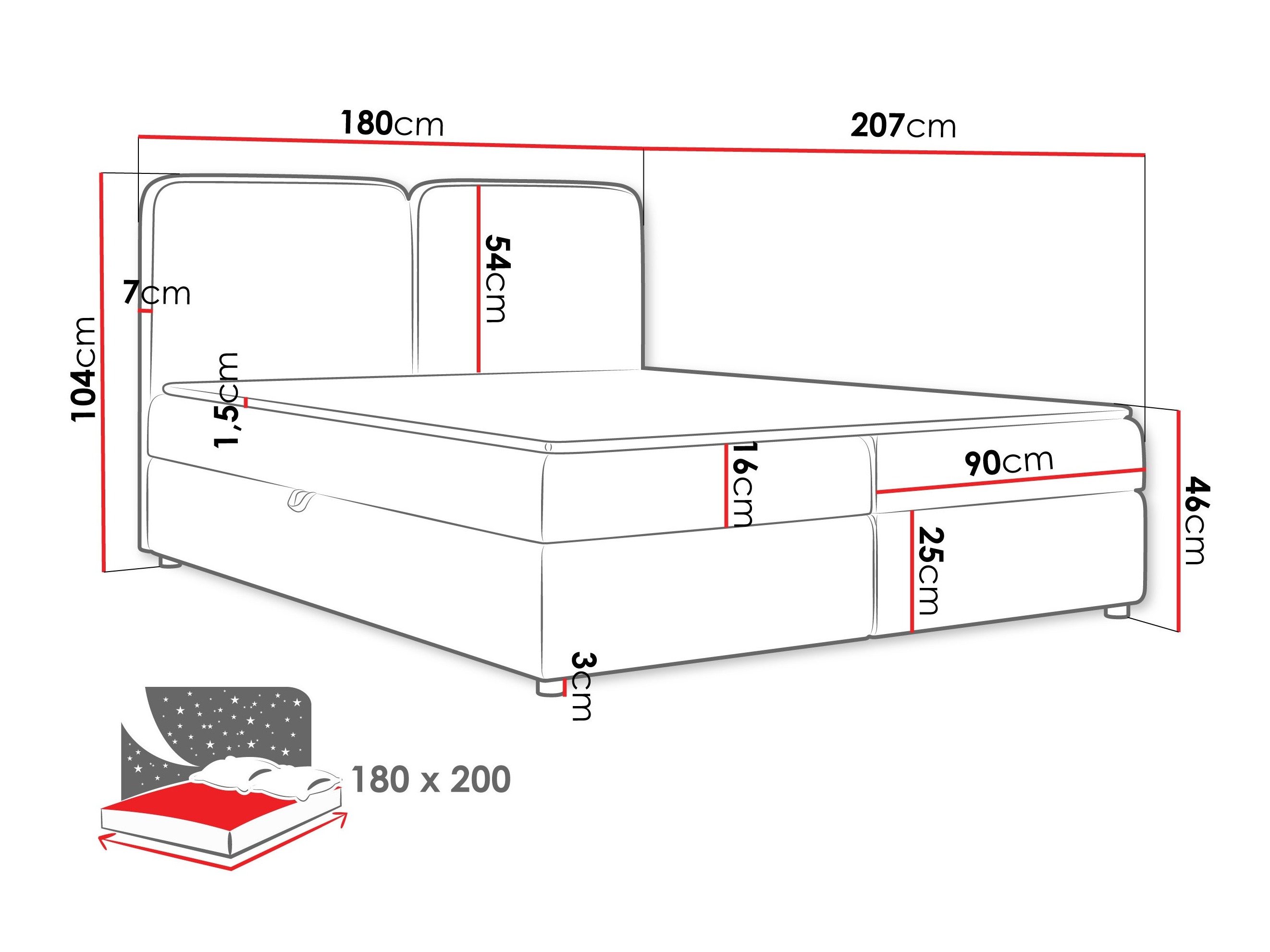 Letto continentale Stonecrest 109 (Taro 33)