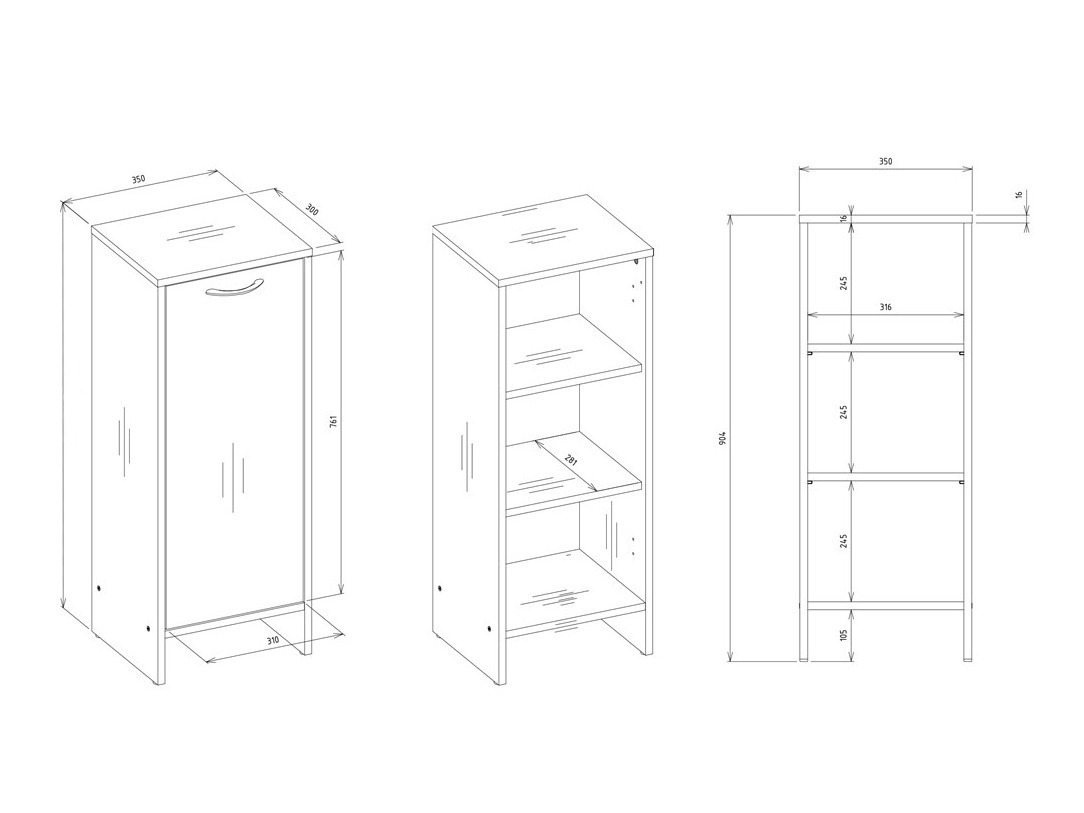 Mobiletto del bagno Servou 110 (Bianco)
