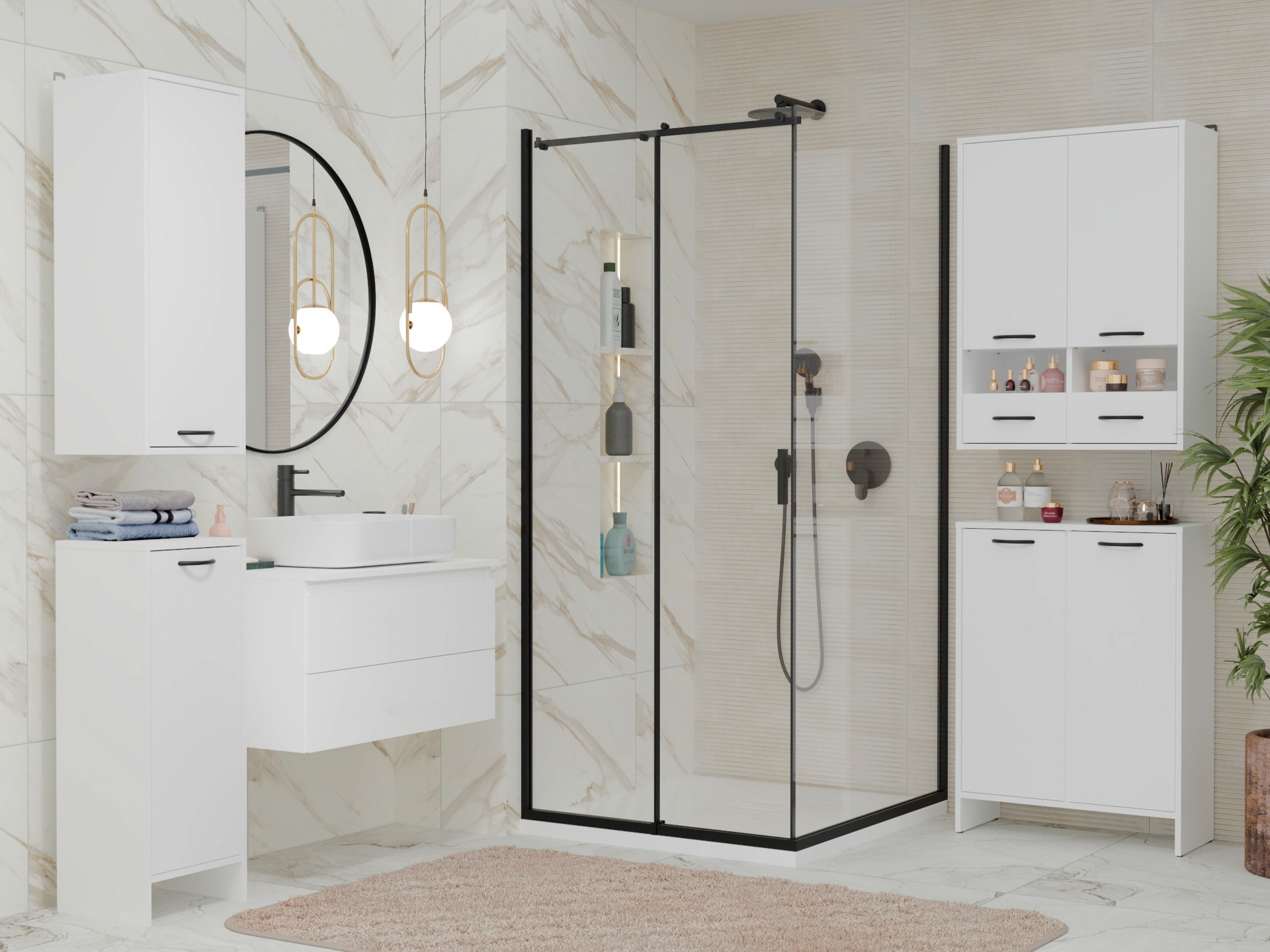 Mobiletto del bagno Servou 111 (Bianco)