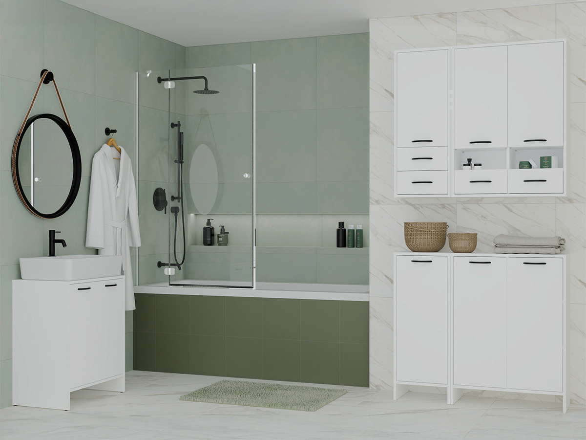 Bagno mobile lavabo Servou 113 (Bianco)