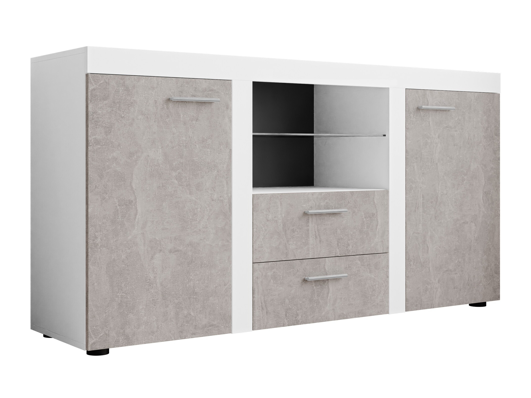 Cassettiera Univio (Bianco + Calcestruzzo)