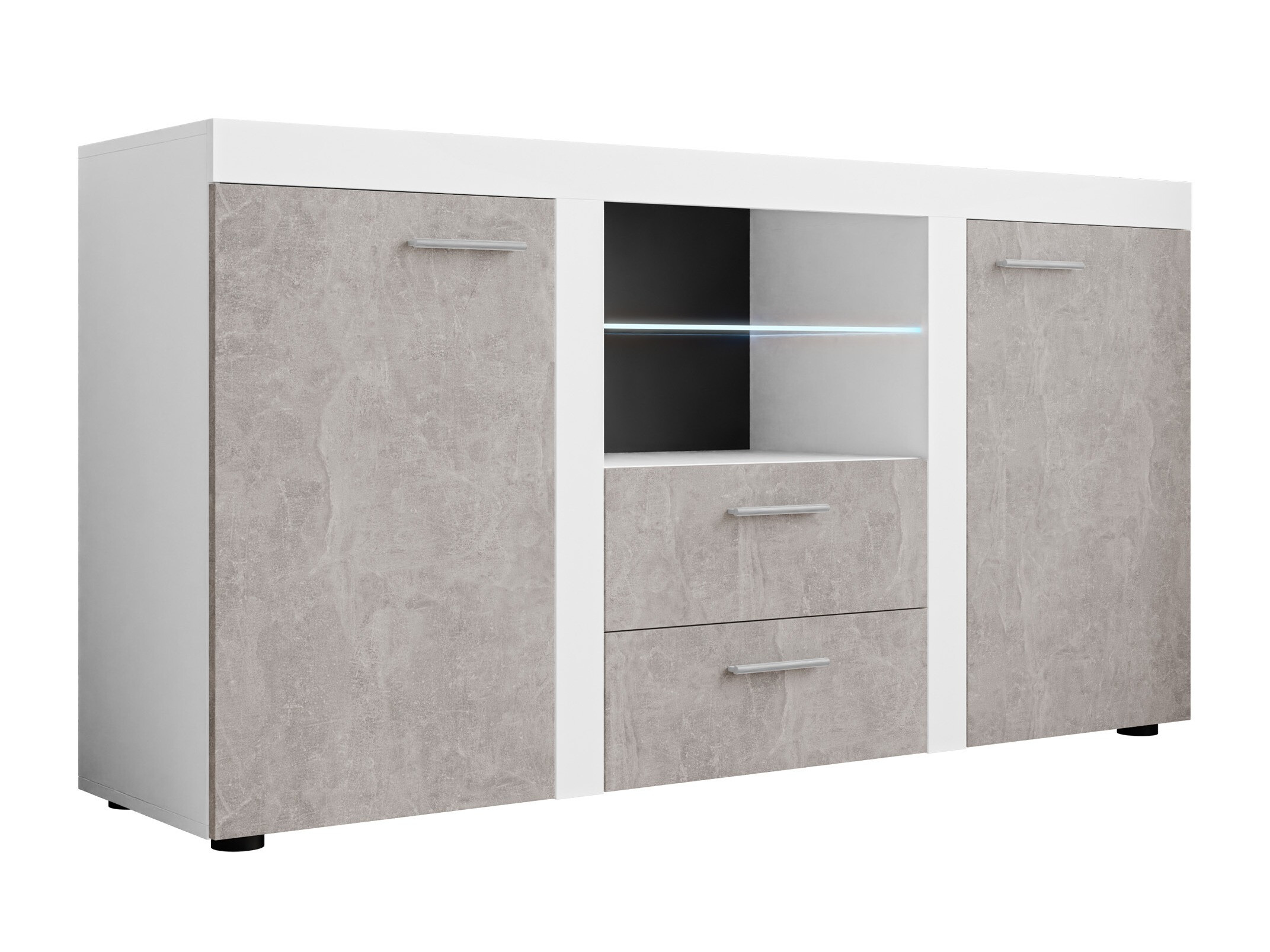 Cassettiera Univio (Bianco + Calcestruzzo)