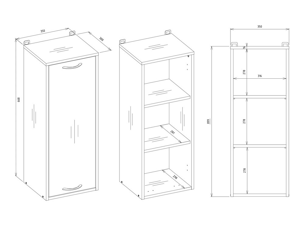 Mobiletto del bagno Servou 107