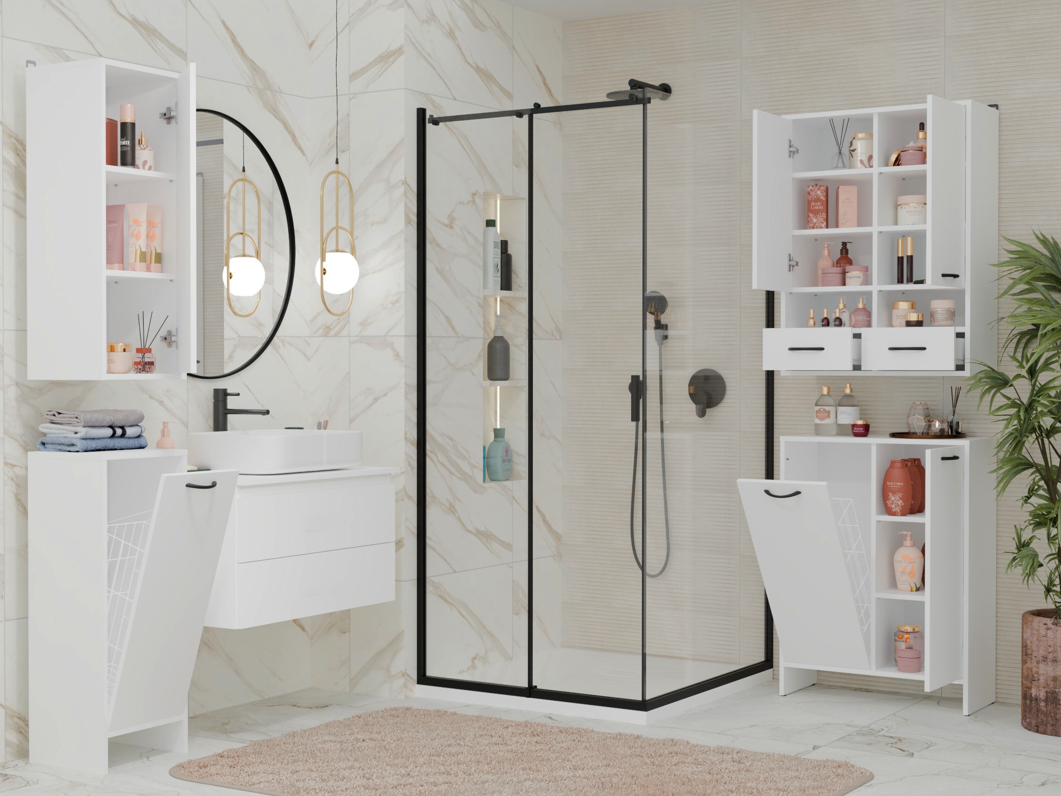 Mobiletto del bagno Servou 111 (Bianco)