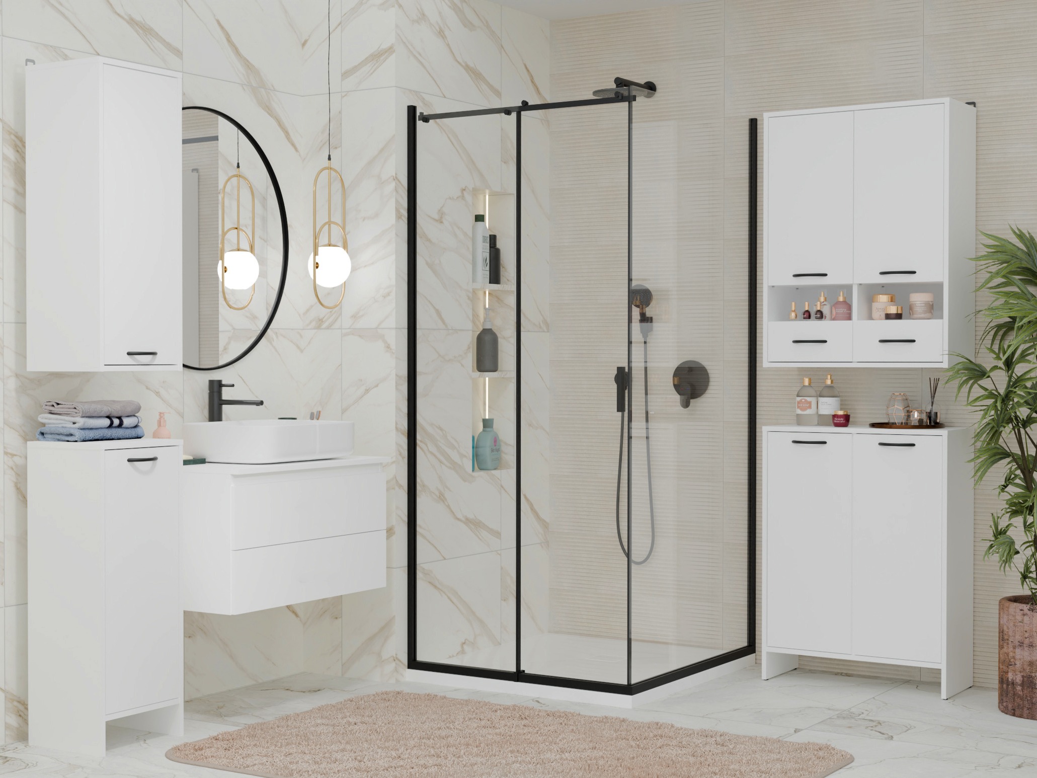 Mobiletto del bagno Servou 112 (Bianco)