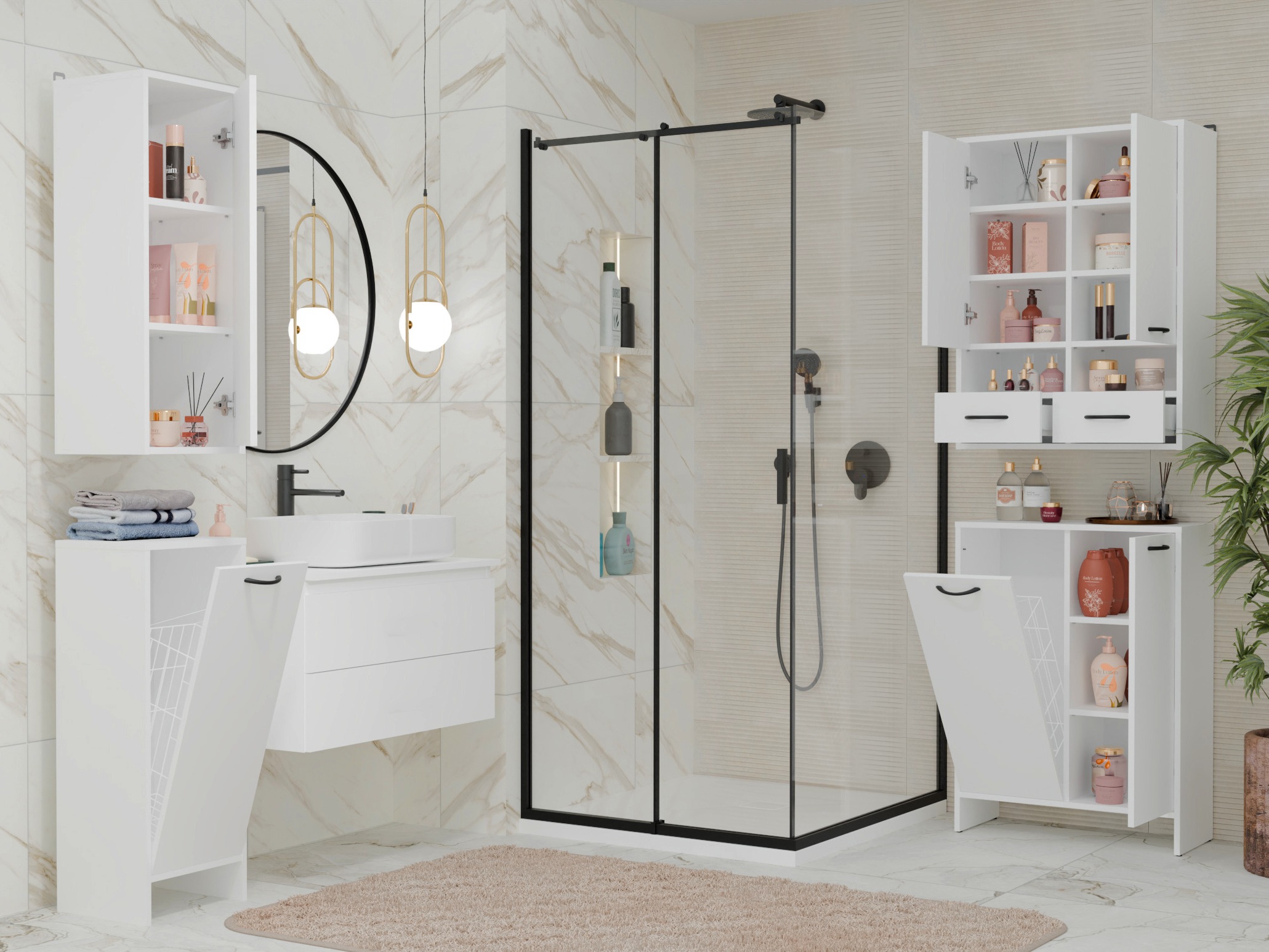 Mobiletto del bagno Servou 112 (Bianco)