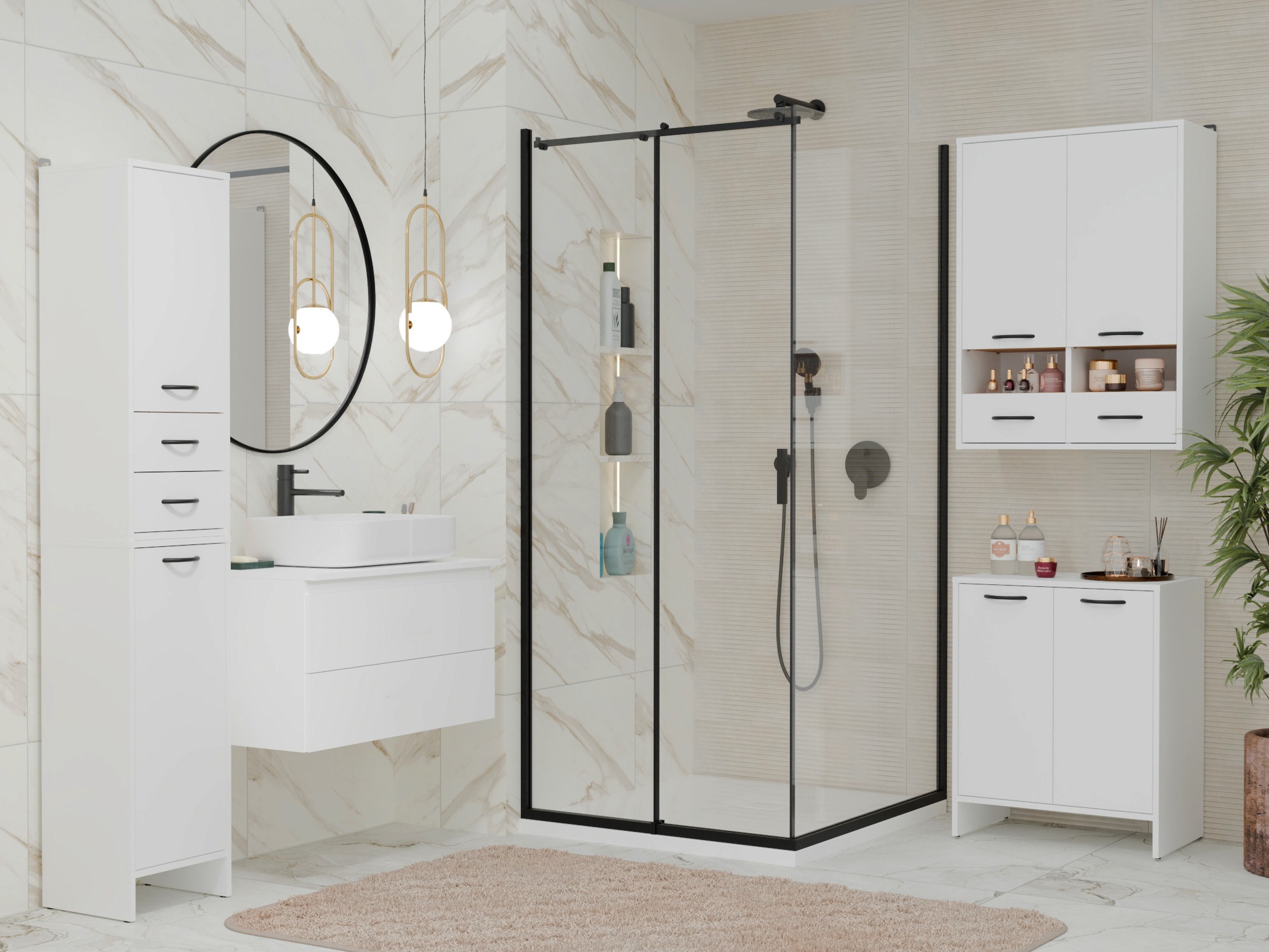 Mobiletto del bagno Servou 115 (Bianco)